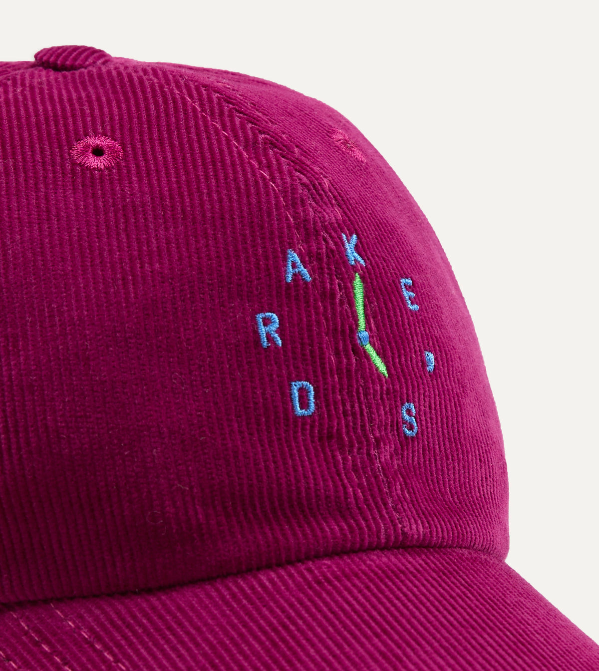 Magenta 'Clock' Cotton Corduroy Baseball Cap