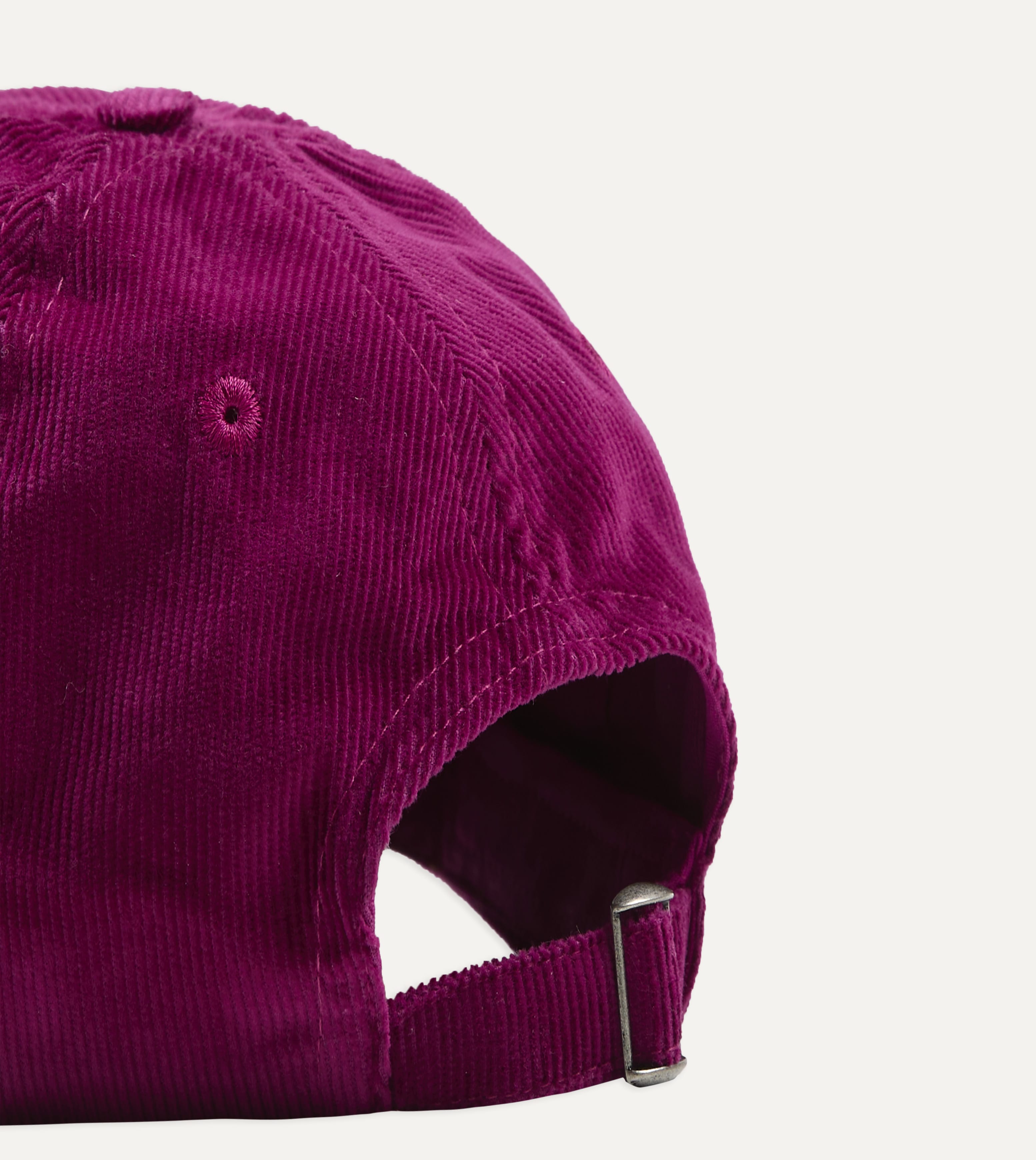 Magenta 'Clock' Cotton Corduroy Baseball Cap