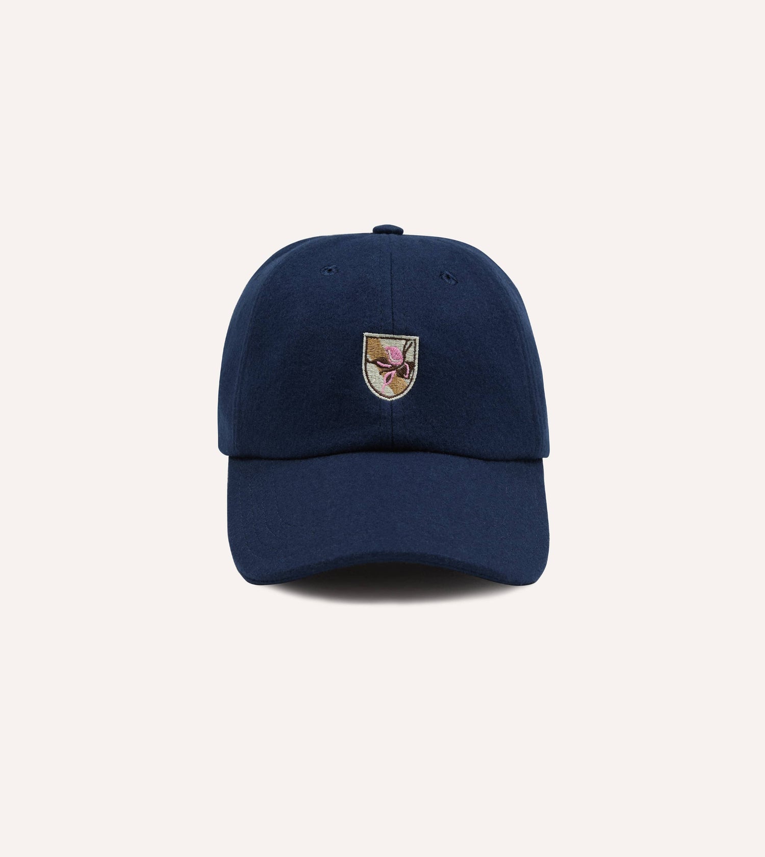 Navy 'Crests' Merino Wool Baseball Cap