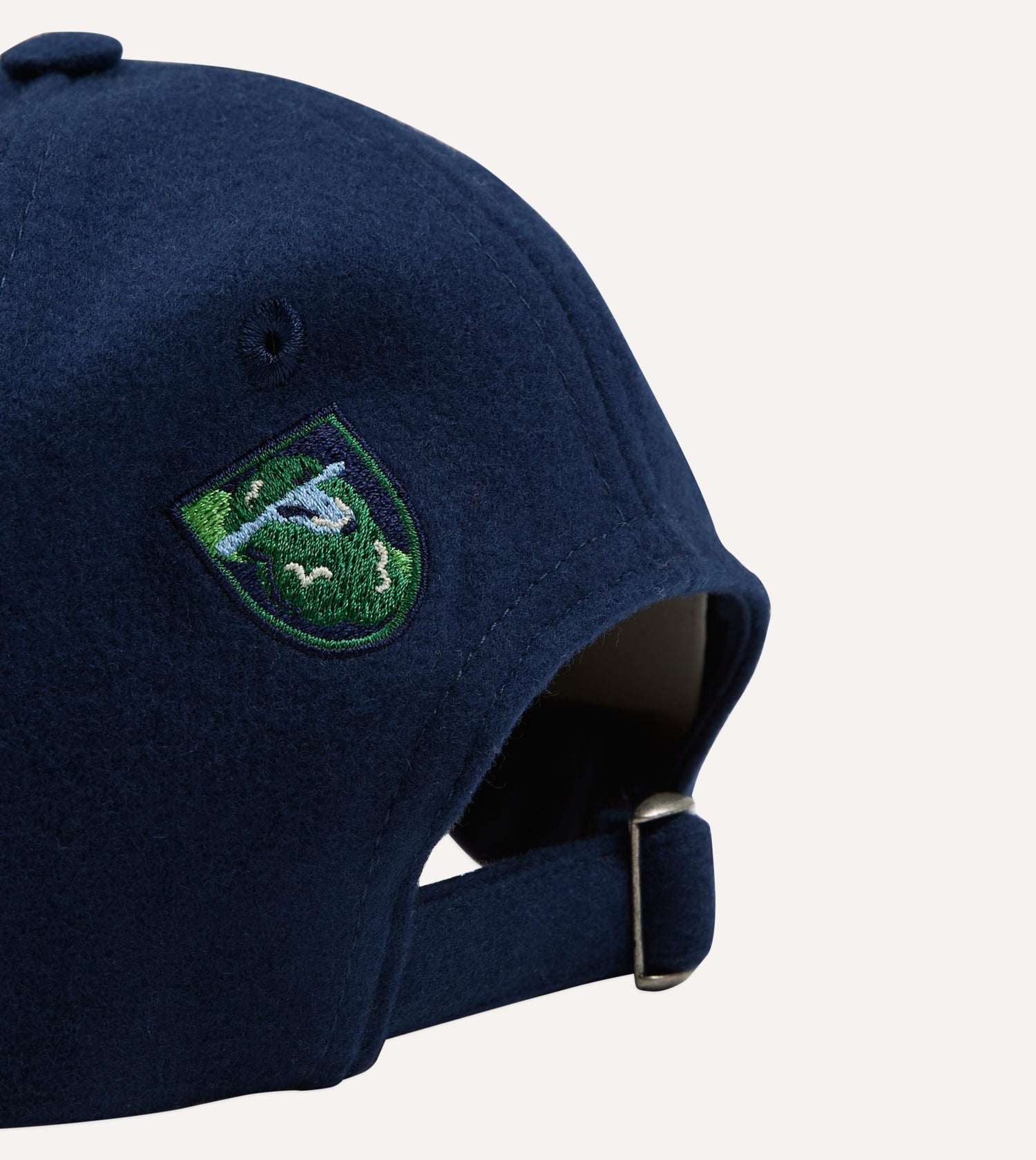 Navy 'Crests' Merino Wool Baseball Cap
