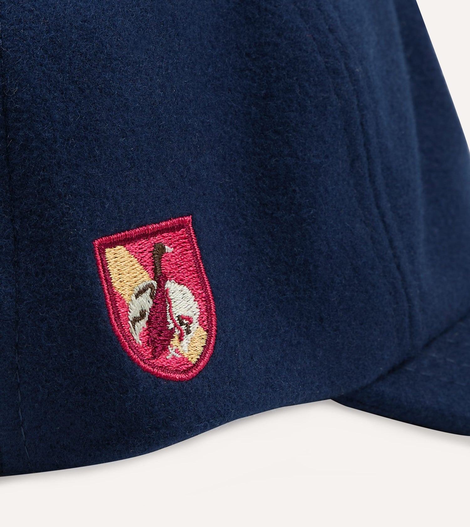 Navy 'Crests' Merino Wool Baseball Cap