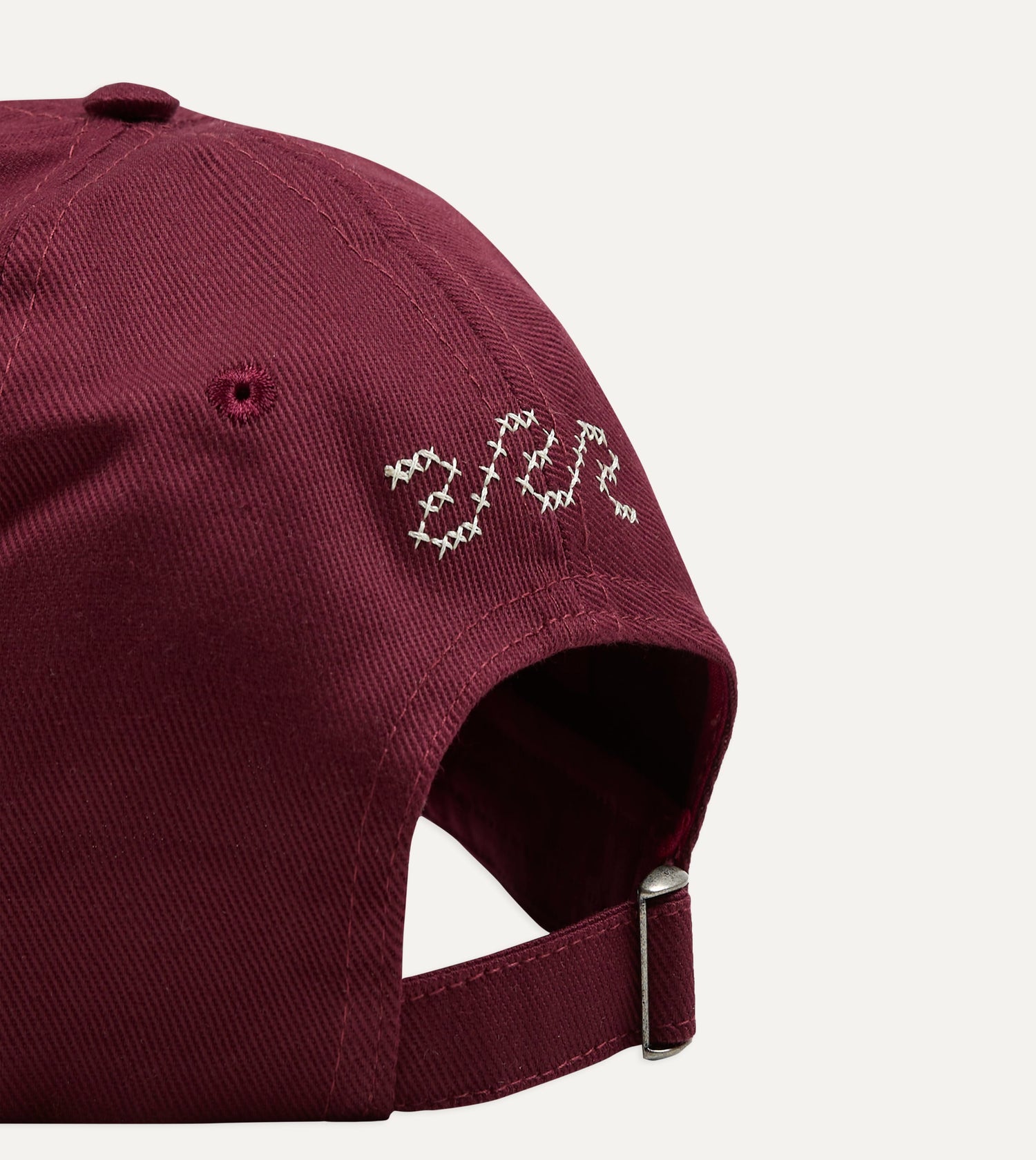 Burgundy Cross-Stitch 'D' Cotton Twill Baseball Cap