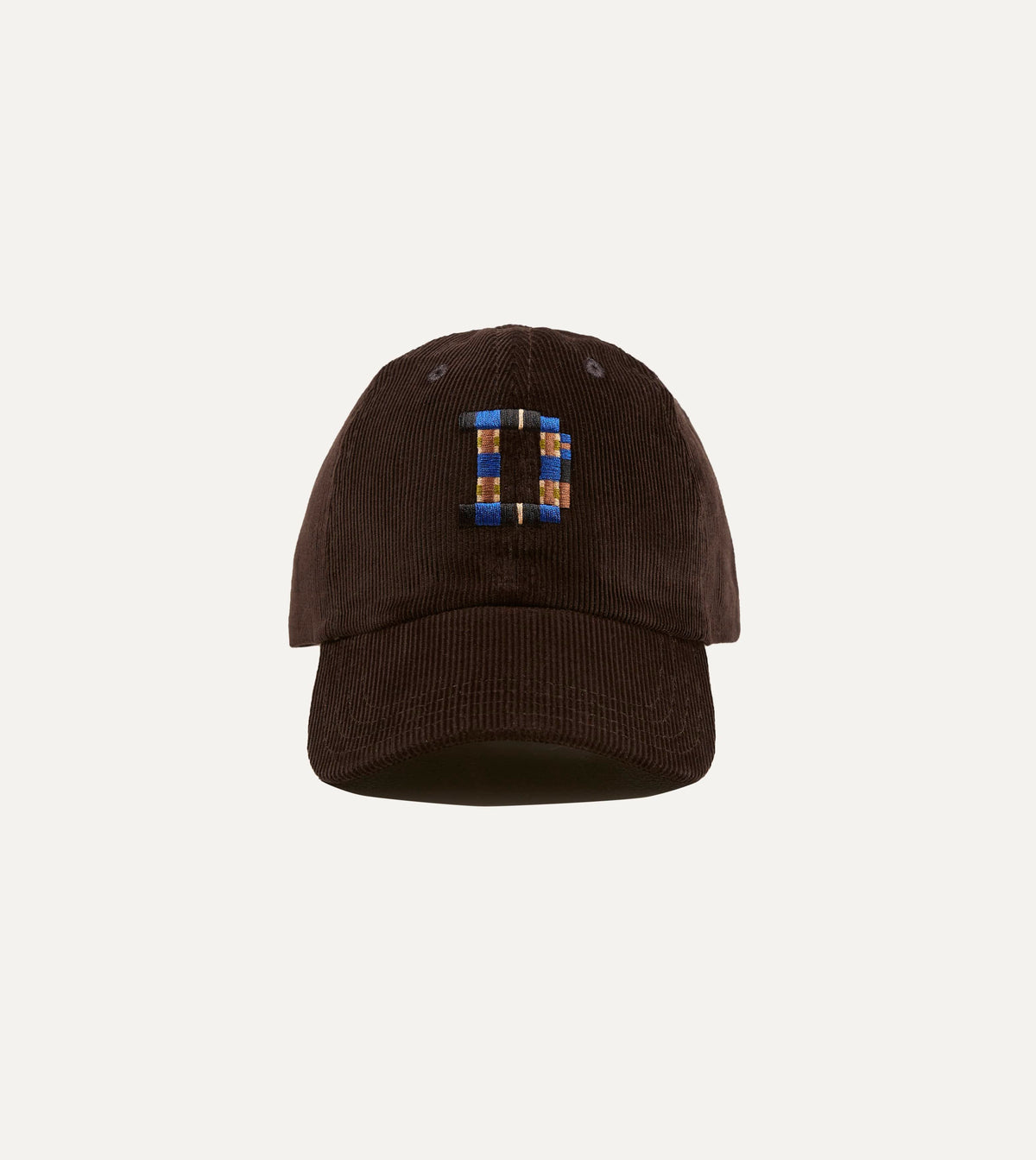 Brown 'D' Emblem Cotton Corduroy Baseball Cap