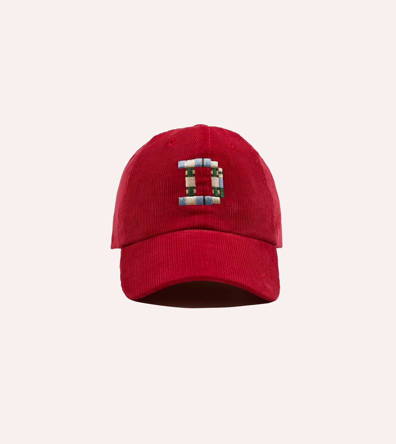 Red 'D' Emblem Cotton Corduroy Baseball Cap