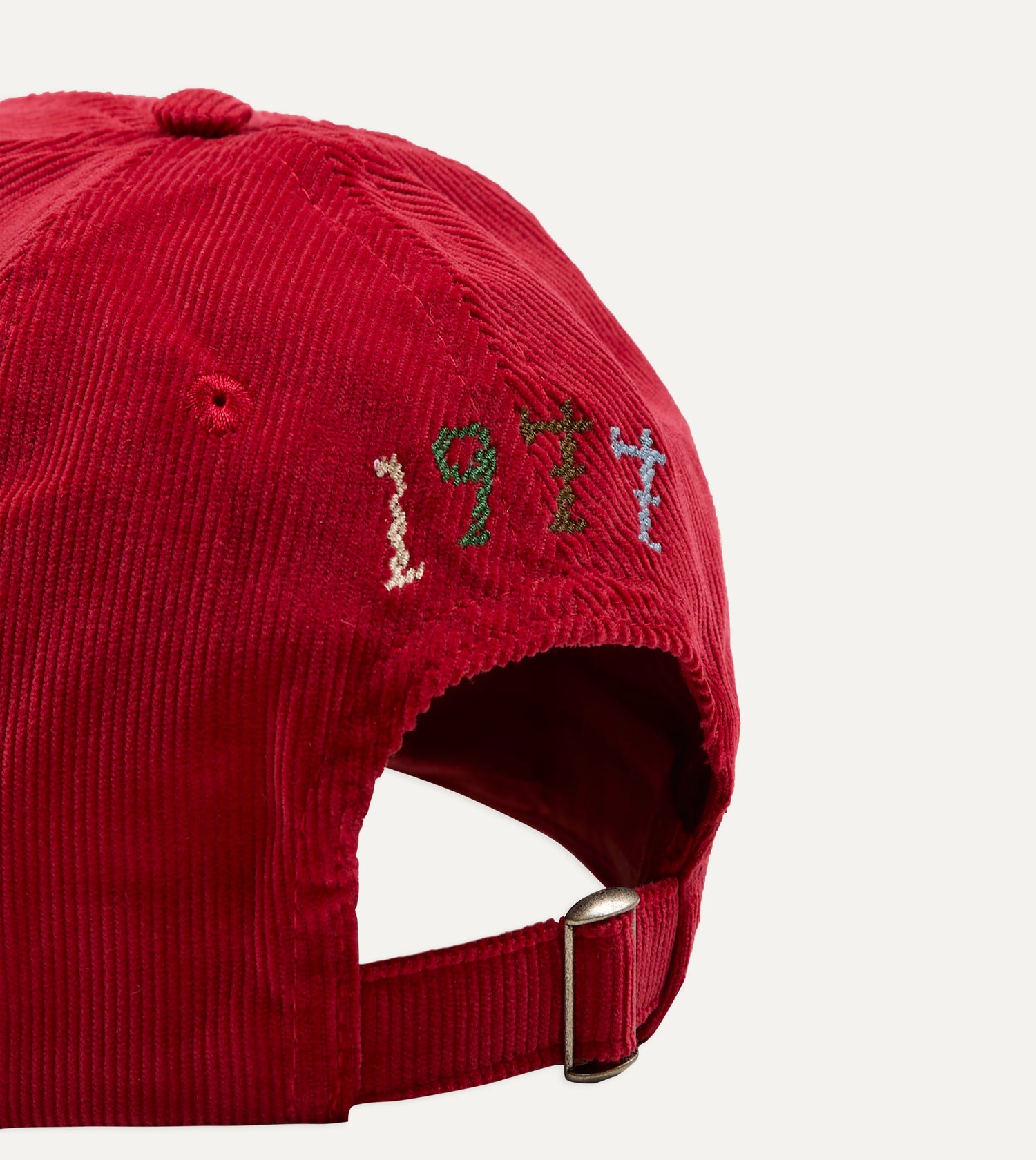 Red 'D' Emblem Cotton Corduroy Baseball Cap