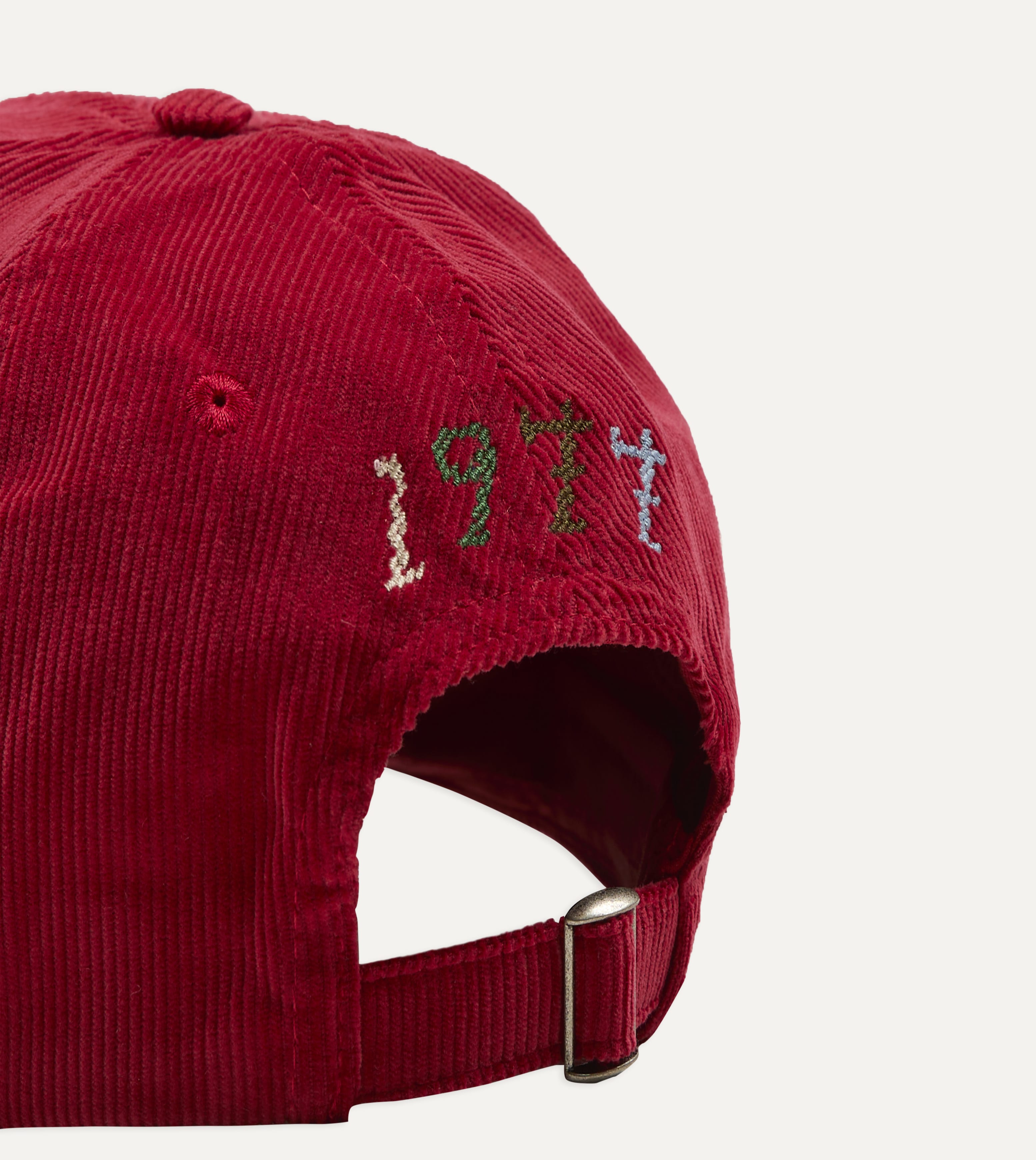 Red 'D' Emblem Cotton Corduroy Baseball Cap