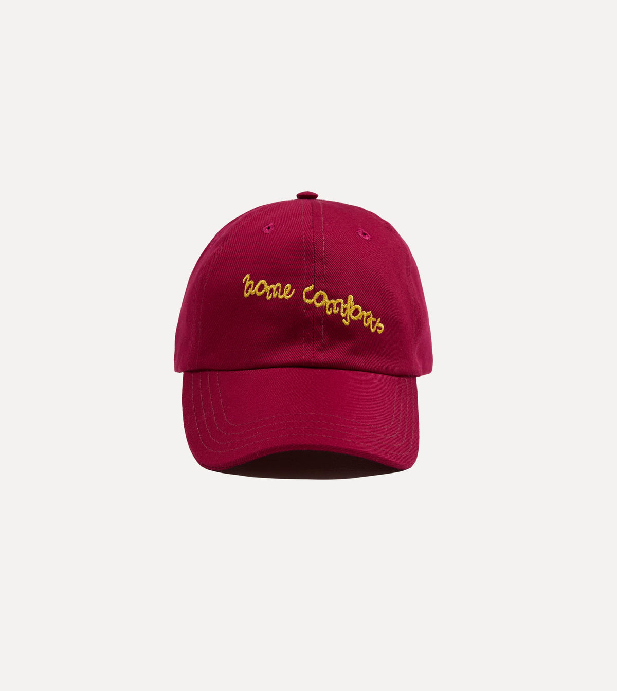 Red 'Home Comforts' Cotton Twill Baseball Cap