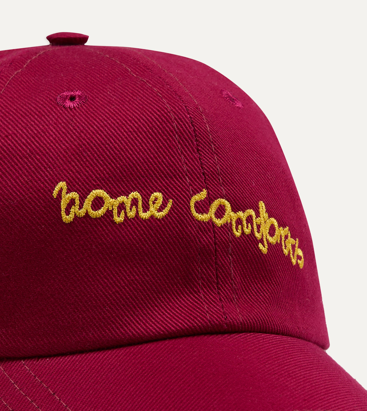 Red 'Home Comforts' Cotton Twill Baseball Cap