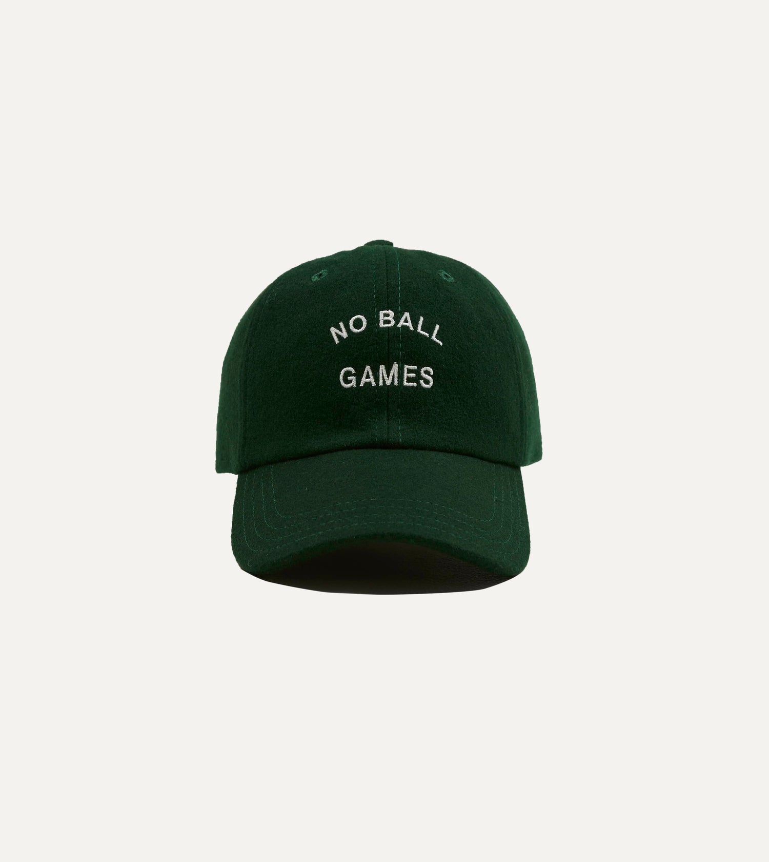 Green 'No Ball Games' Merino Wool Baseball Cap
