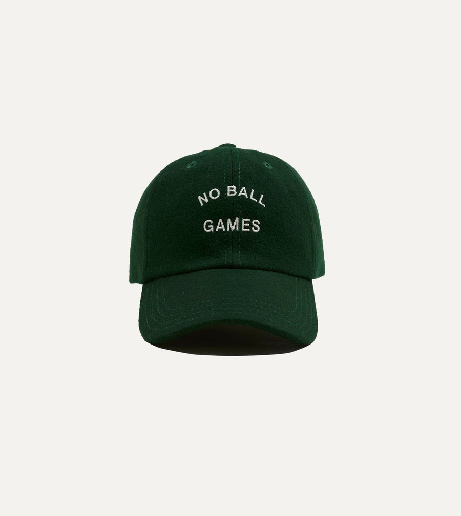 Green 'No Ball Games' Merino Wool Baseball Cap
