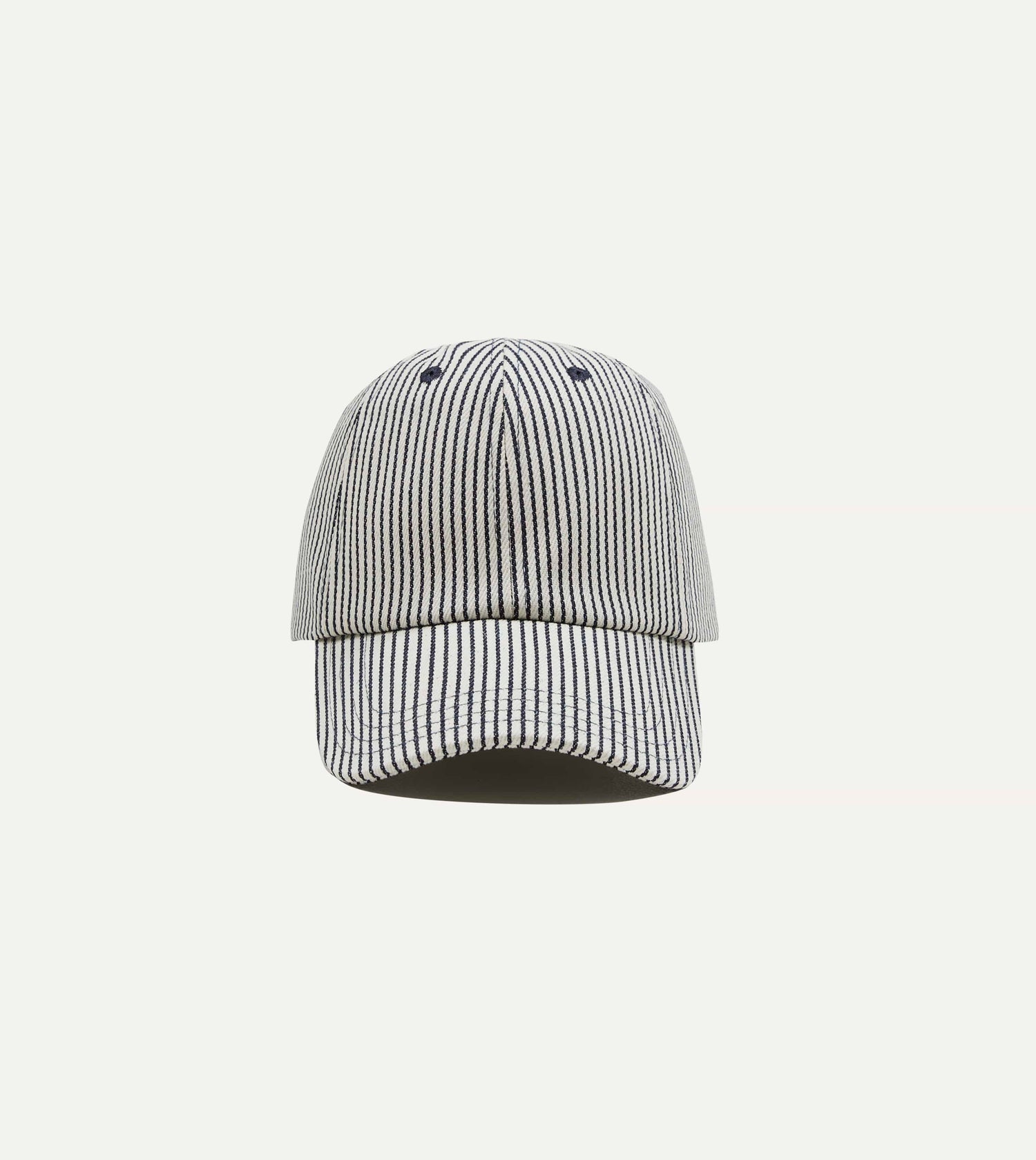 Navy Stripe Cotton Baseball Cap