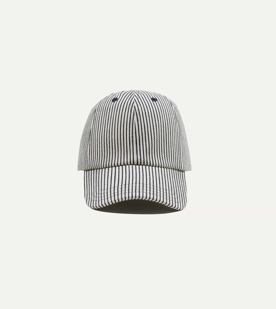 Navy Stripe Cotton Baseball Cap
