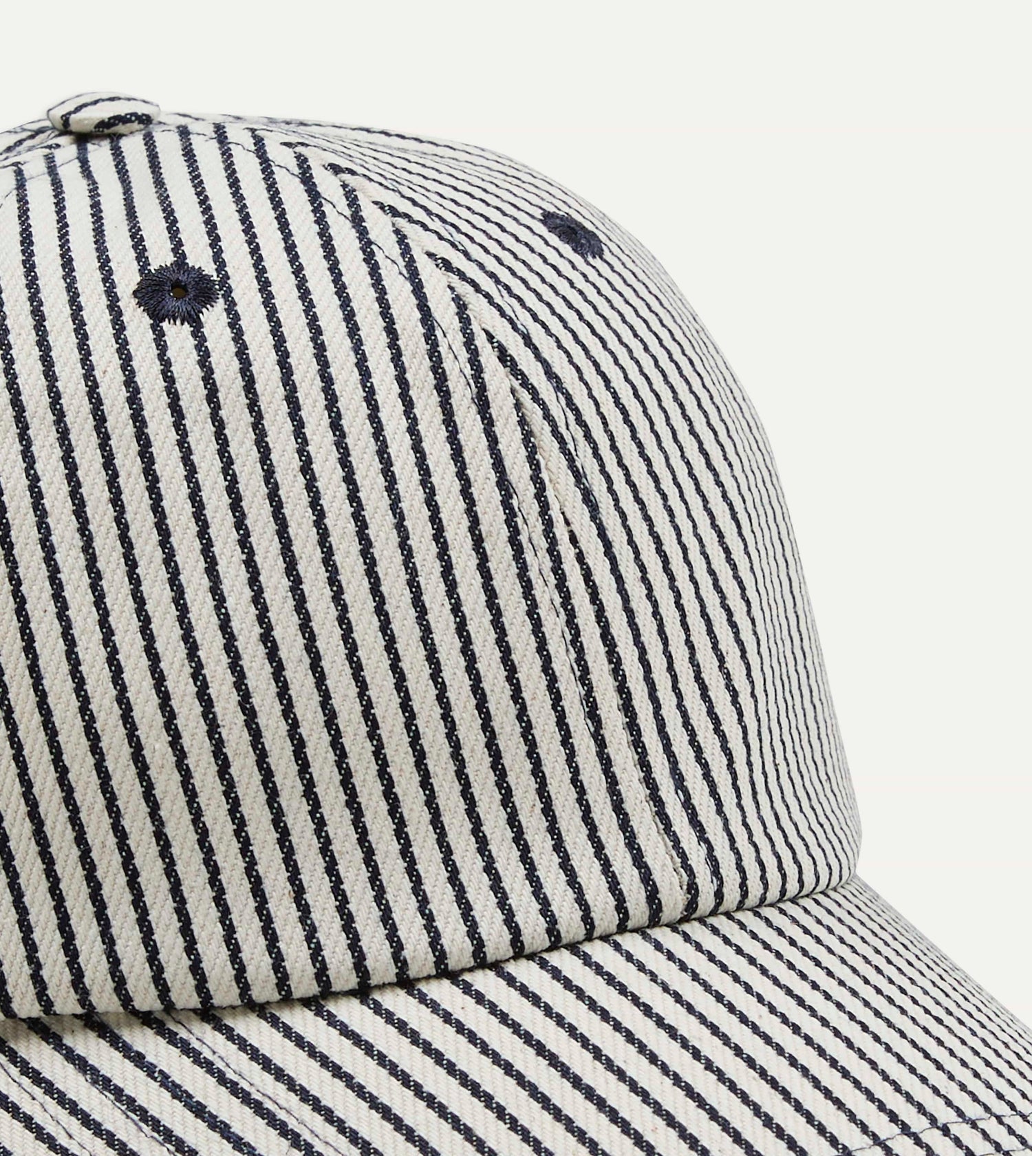 Navy Stripe Cotton Baseball Cap