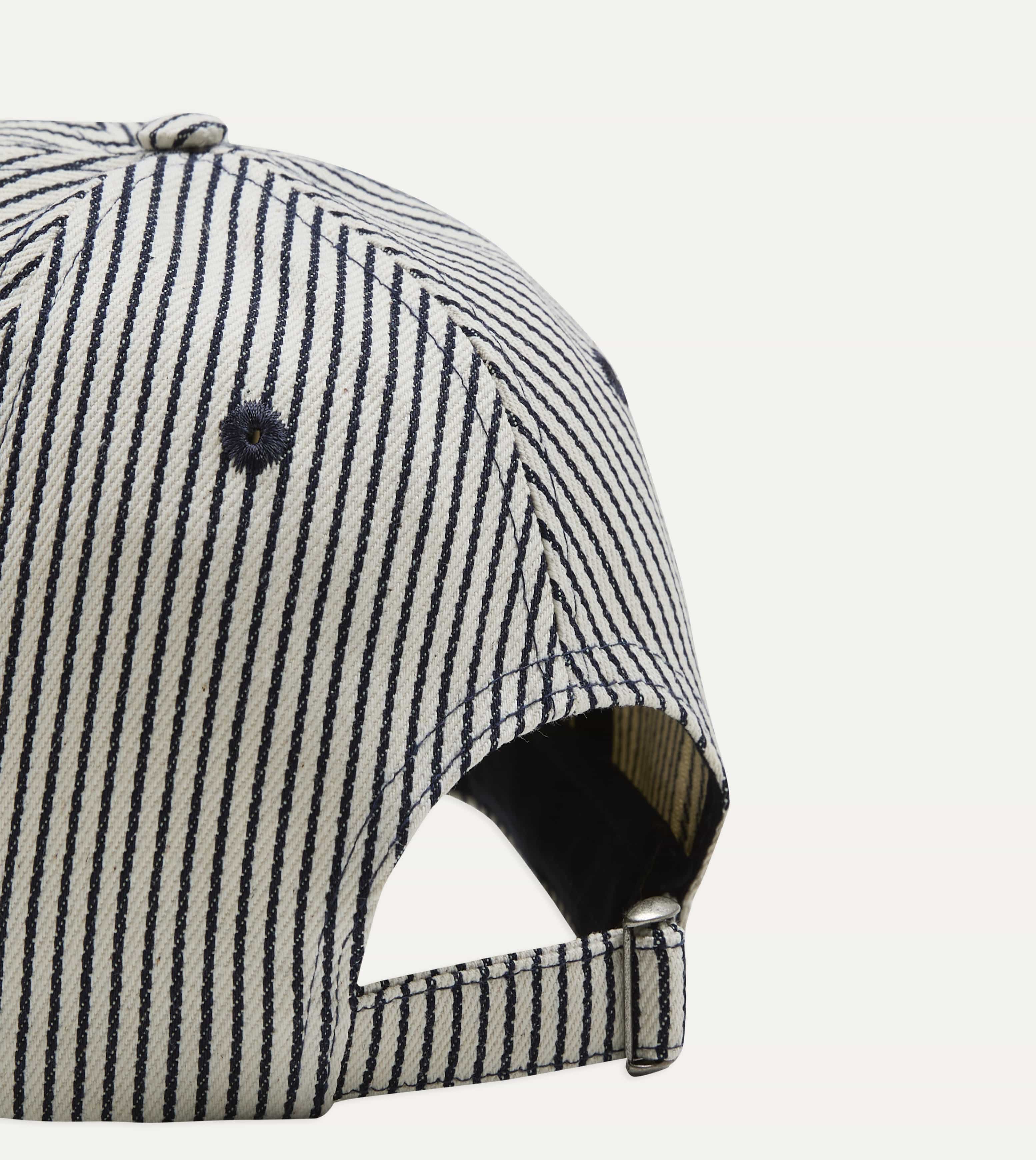 Navy Stripe Cotton Baseball Cap