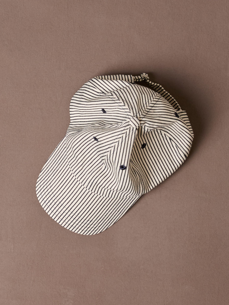 Navy Stripe Cotton Baseball Cap
