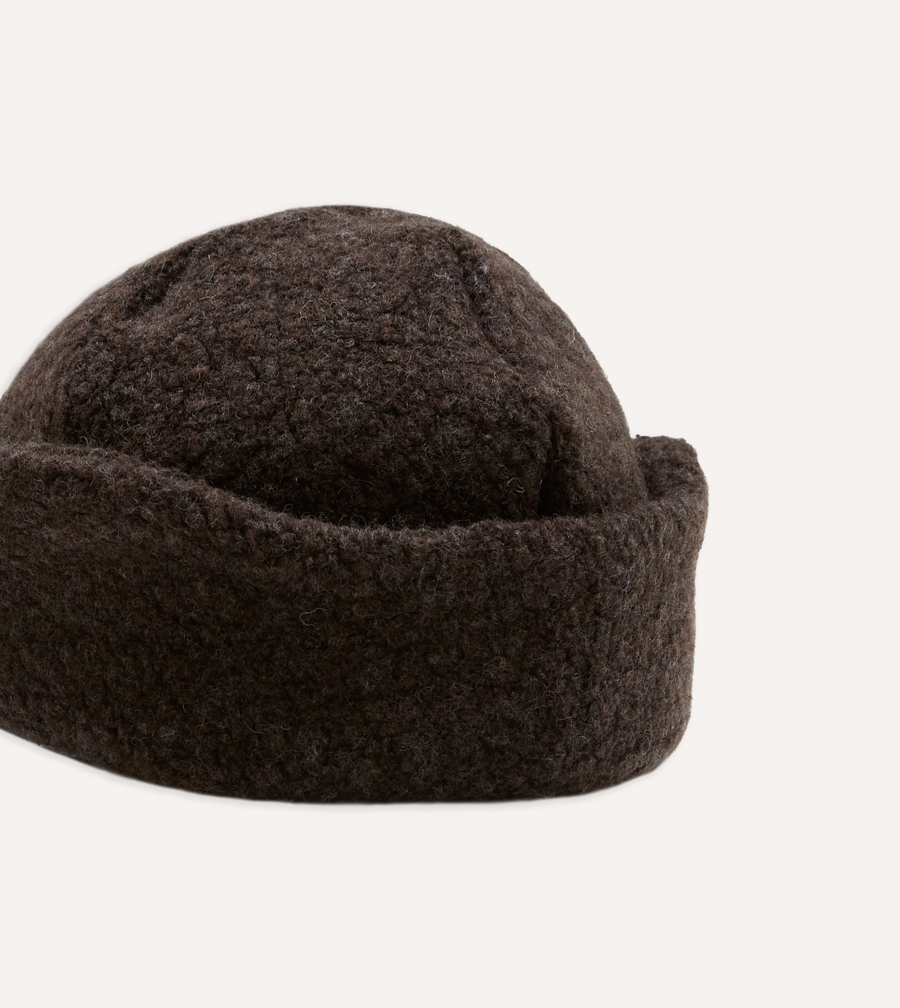 Câbleami Brown Wool Flight Cap