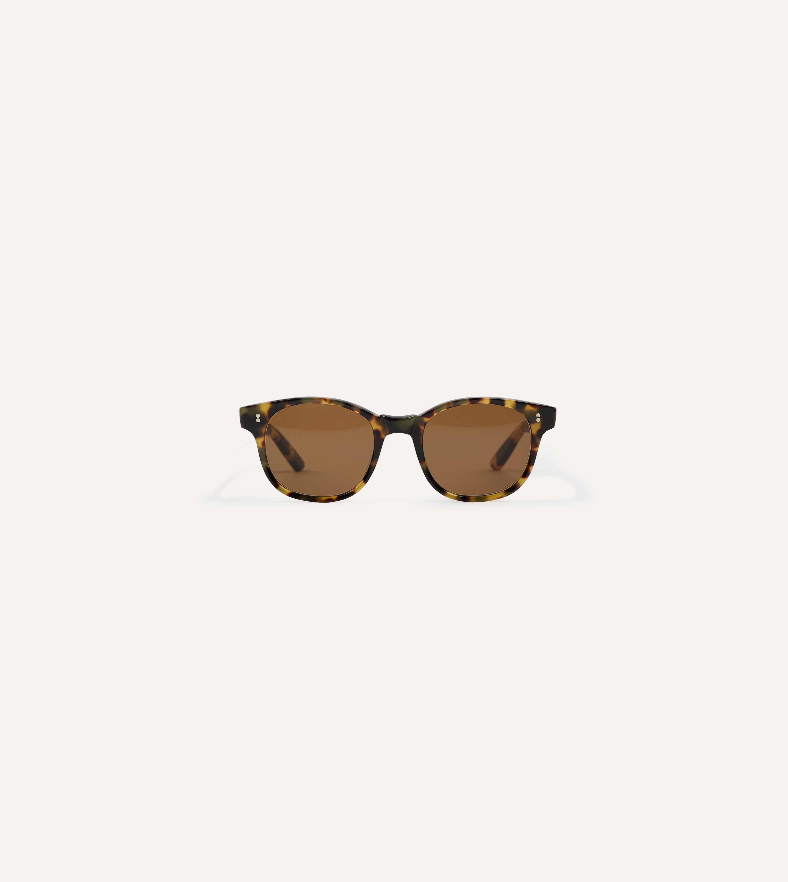 Drake's by Ransome Light Tortoiseshell Panto Frame Sunglasses