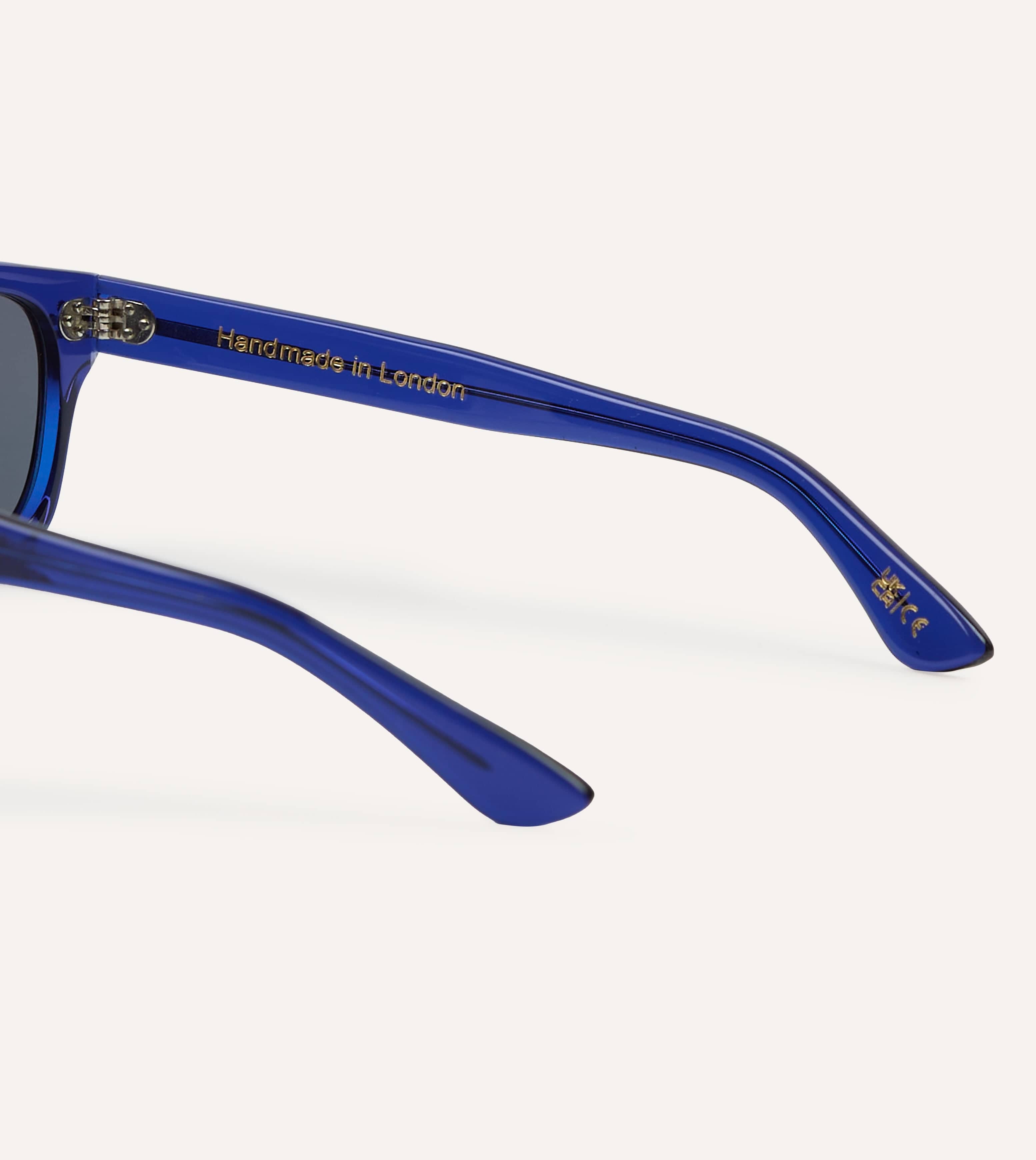 Drake's by Ransome Bottle Blue Rectangle Frame Sunglasses – Drakes