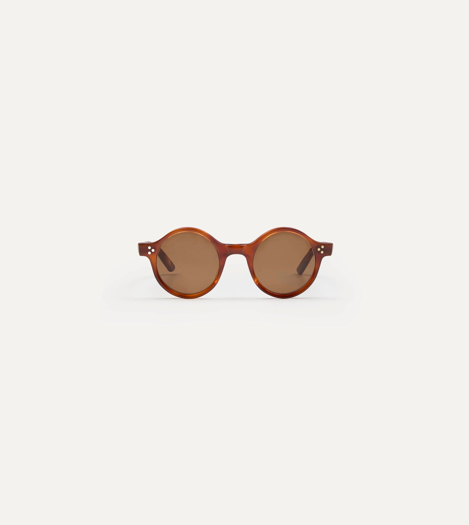 Drake's by Ransome Light Tortoiseshell Round Frame Sunglasses