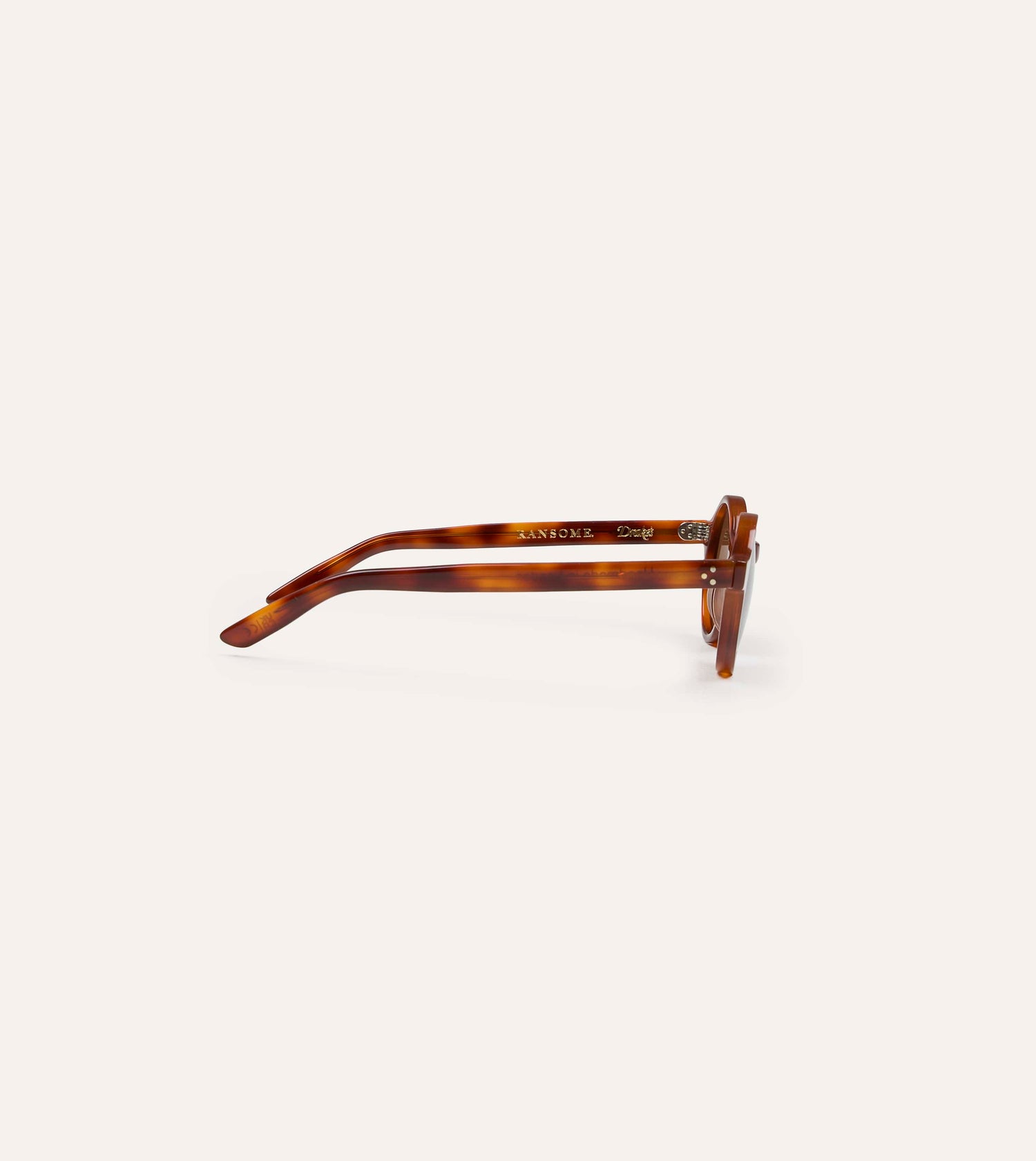Drake's by Ransome Light Tortoiseshell Round Frame Sunglasses