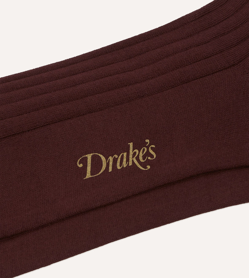Burgundy Cotton Over-the-Calf Socks