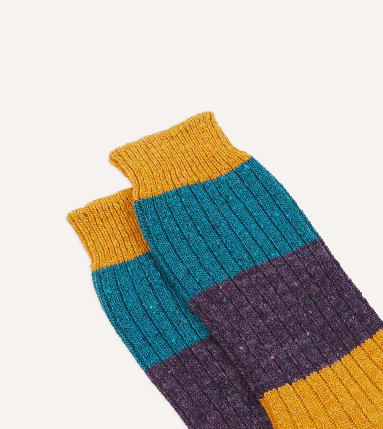 ALD / Drake's Striped Donegal Wool Sock