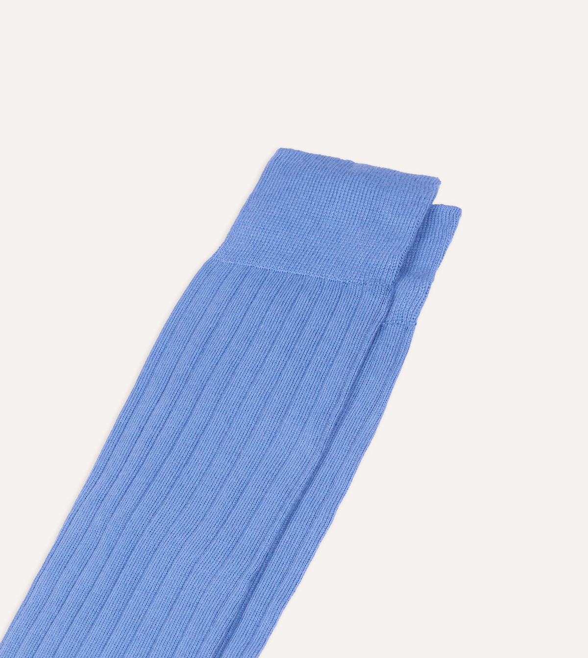 Sky Blue Cotton Over-the-Calf Socks