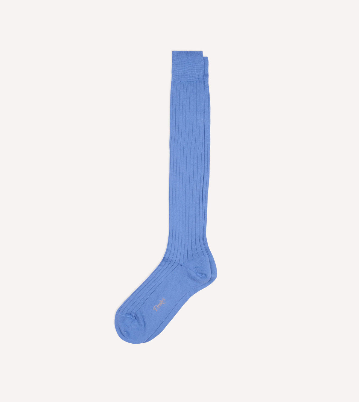 Sky Blue Cotton Over-the-Calf Socks