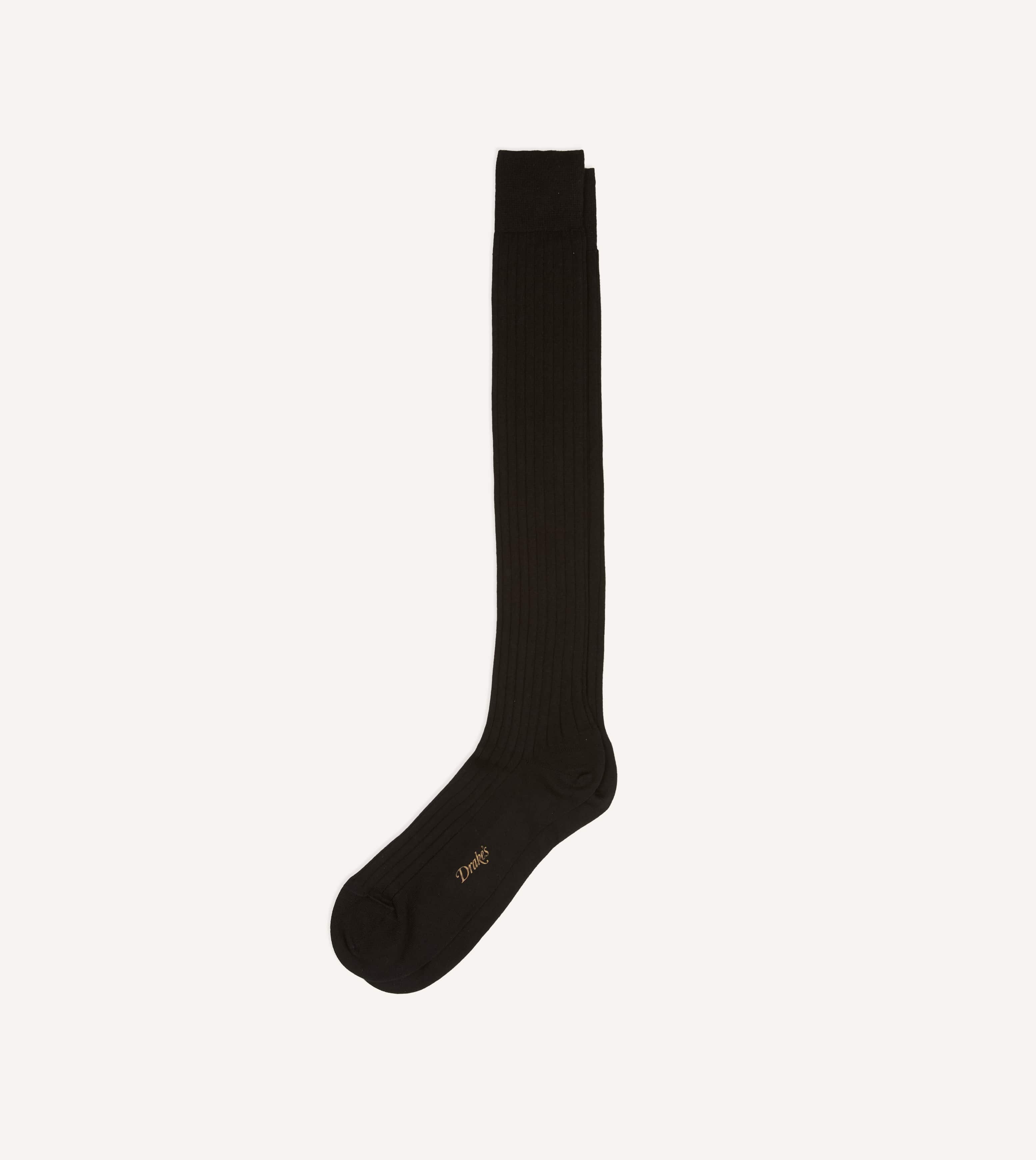 Black Cotton Over-the-Calf Socks