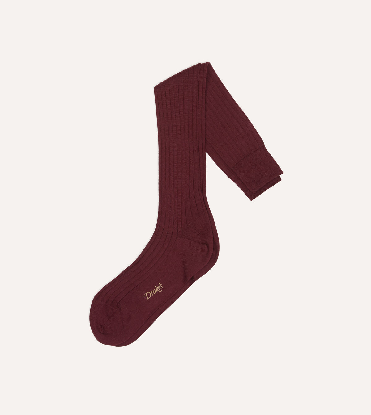 Burgundy Cotton Over-the-Calf Socks