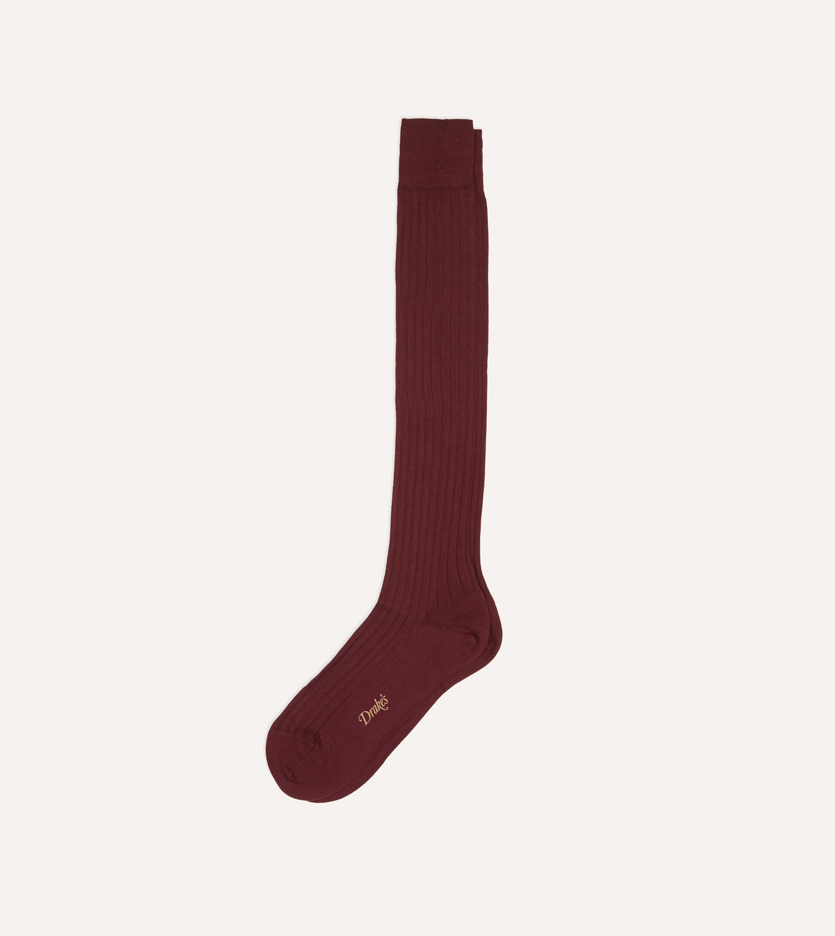 Burgundy Cotton Over-the-Calf Socks