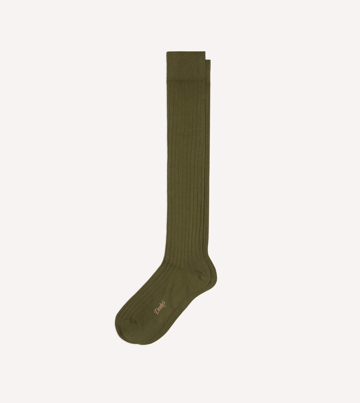 Olive Cotton Over-the-Calf Socks