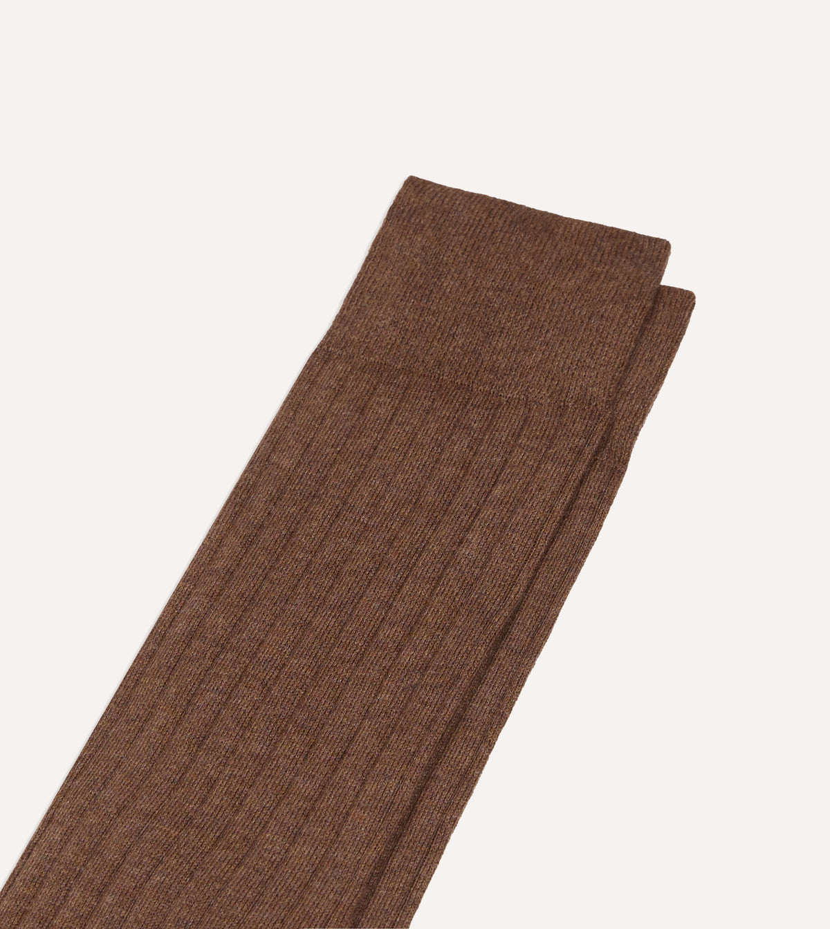 Brown Cotton Over-the-Calf Socks