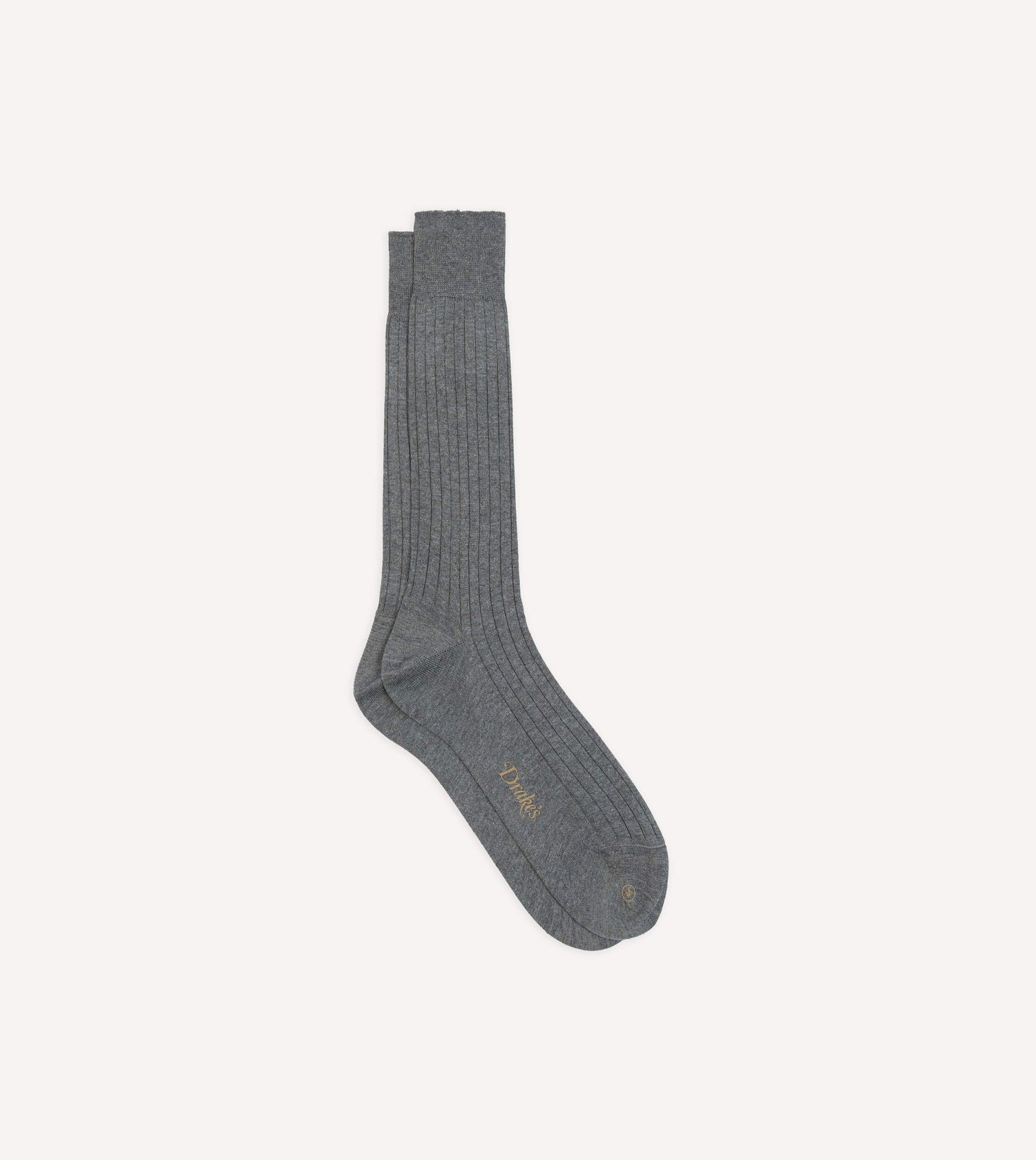 Grey Cotton Mid-Calf Socks