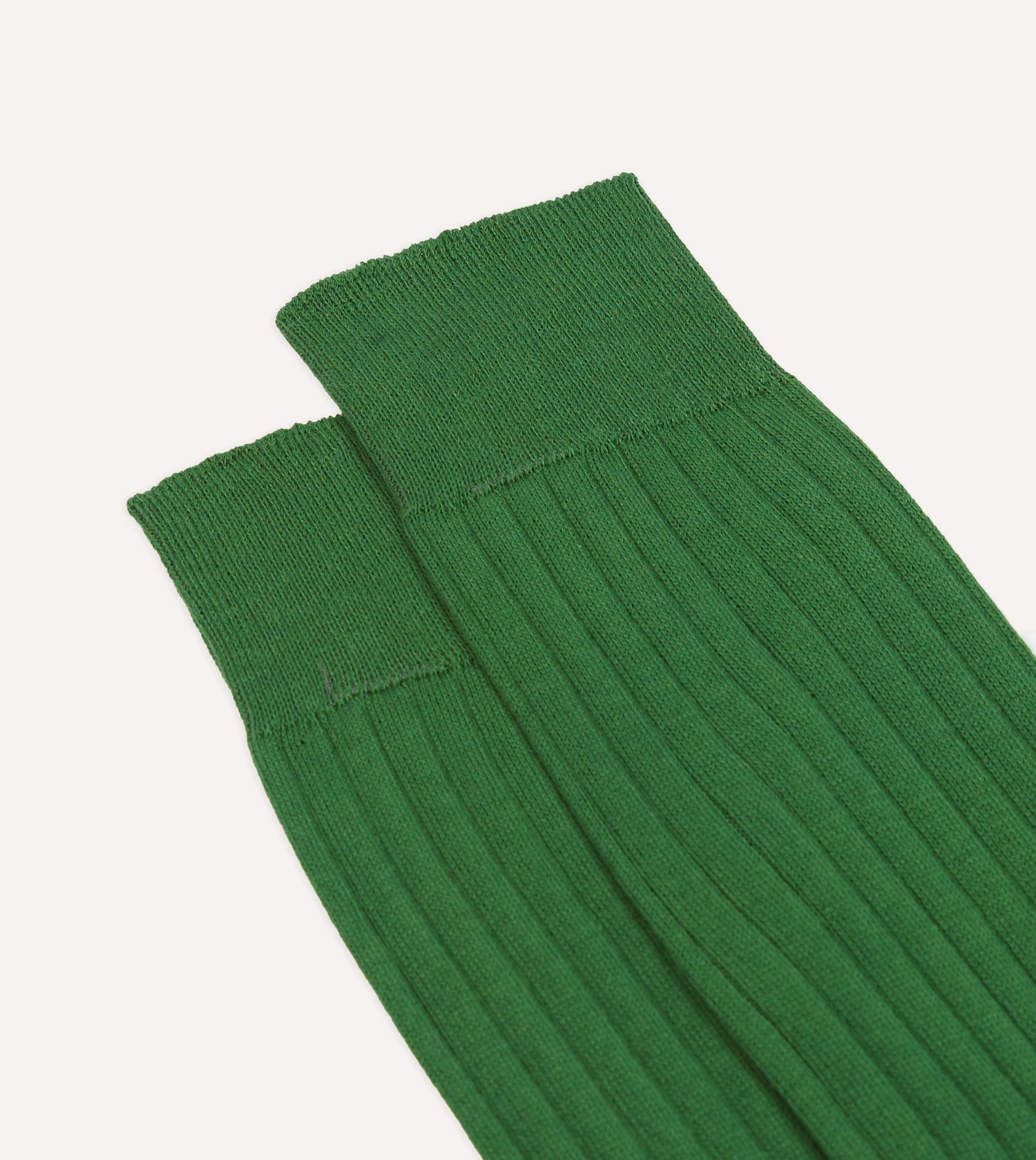Green Cotton Mid-Calf Socks