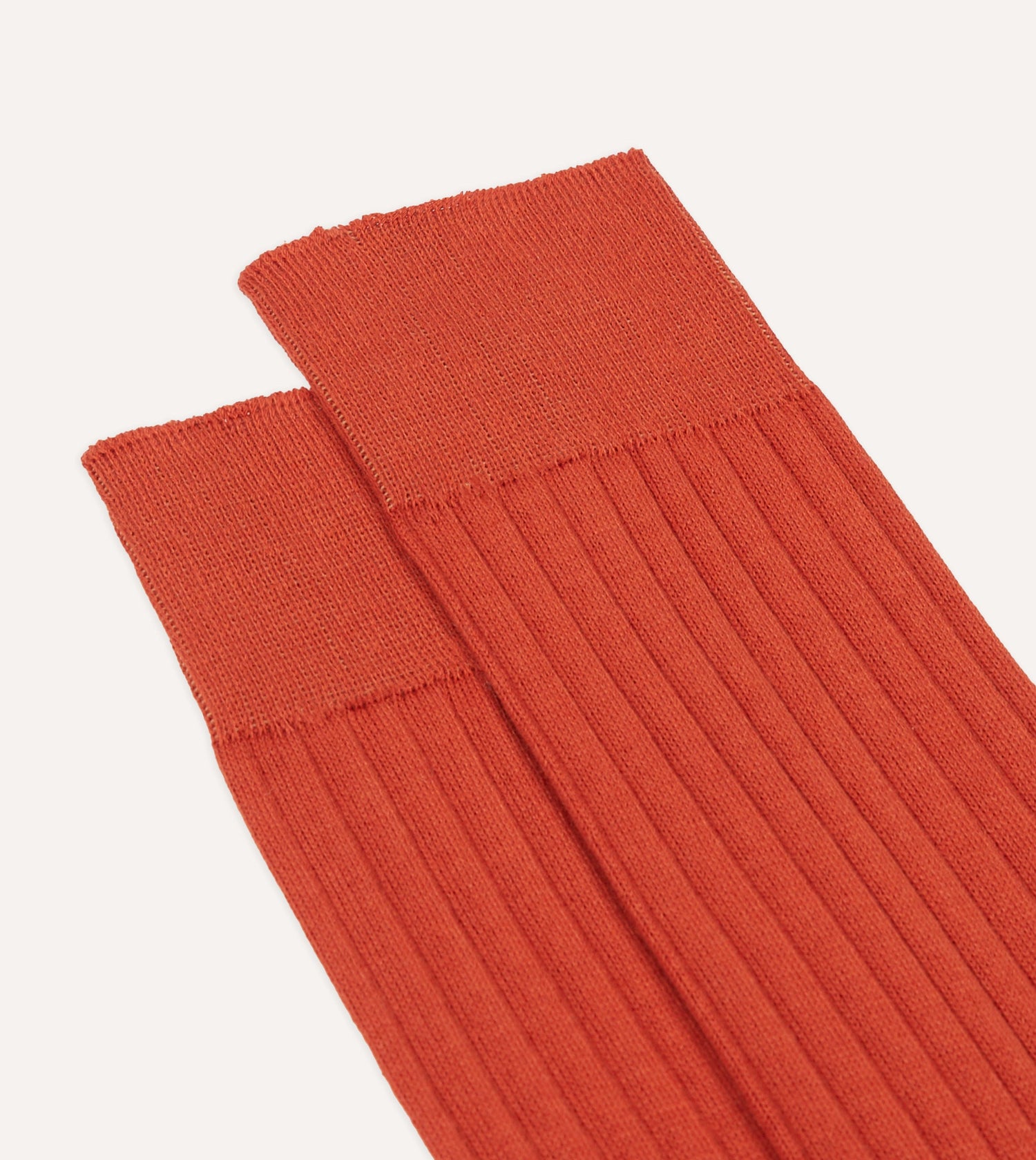 Orange Cotton Mid-Calf Socks