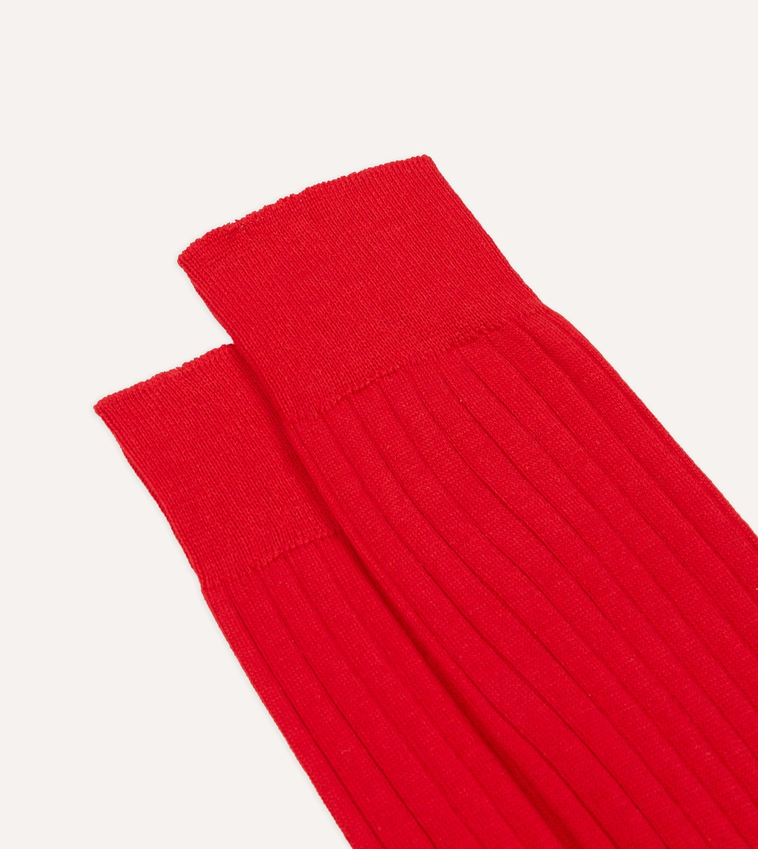 Red Cotton Mid-Calf Socks