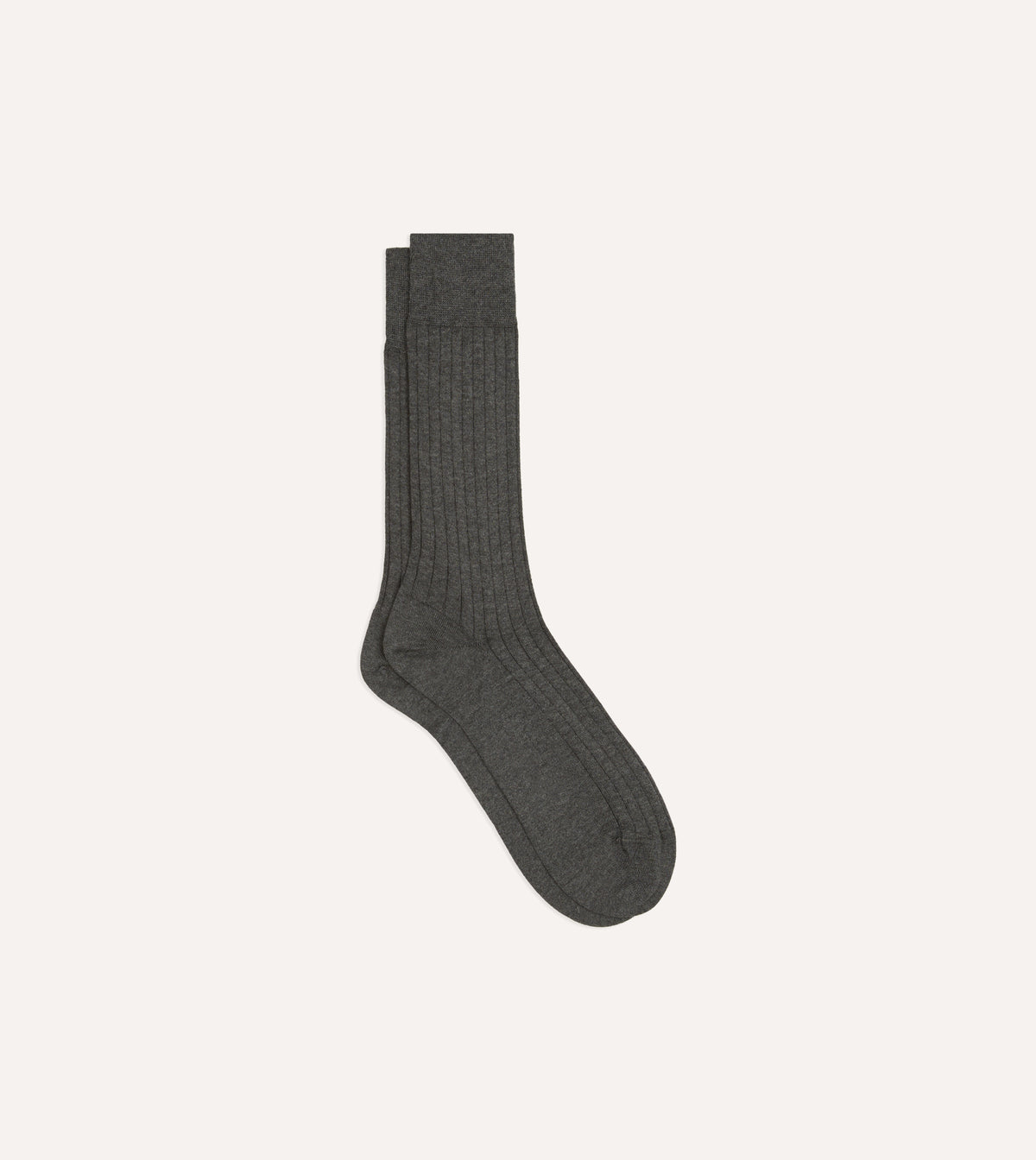 Charcoal Cotton Mid-Calf Socks