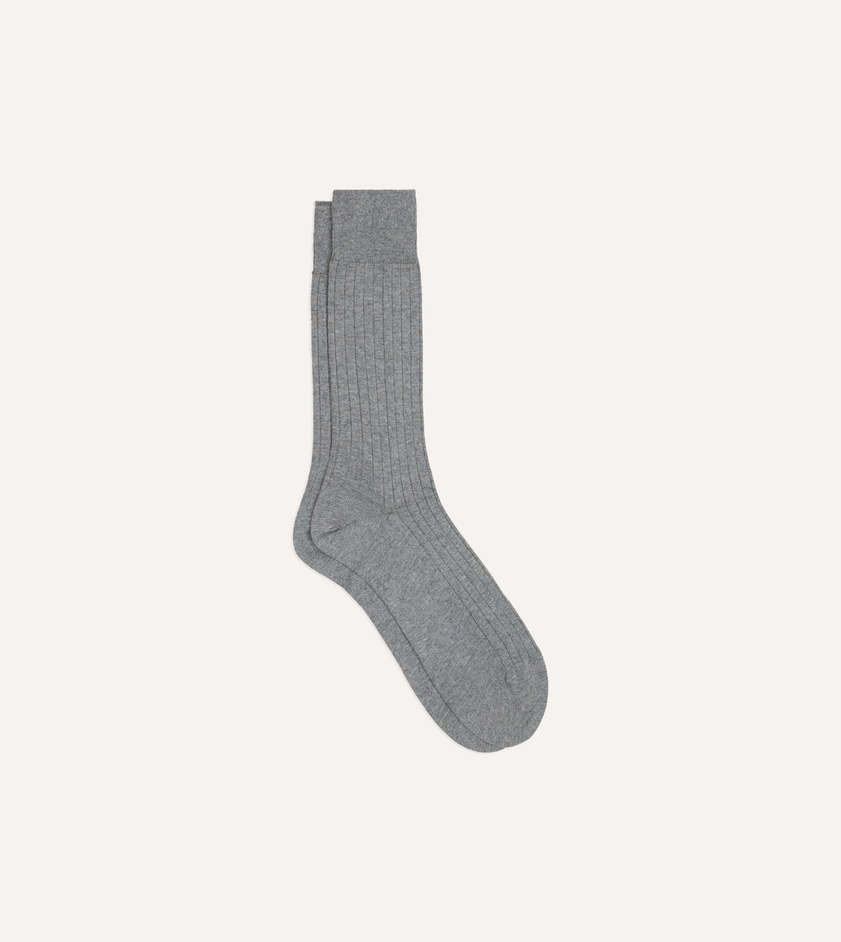 Grey Cotton Mid-Calf Socks