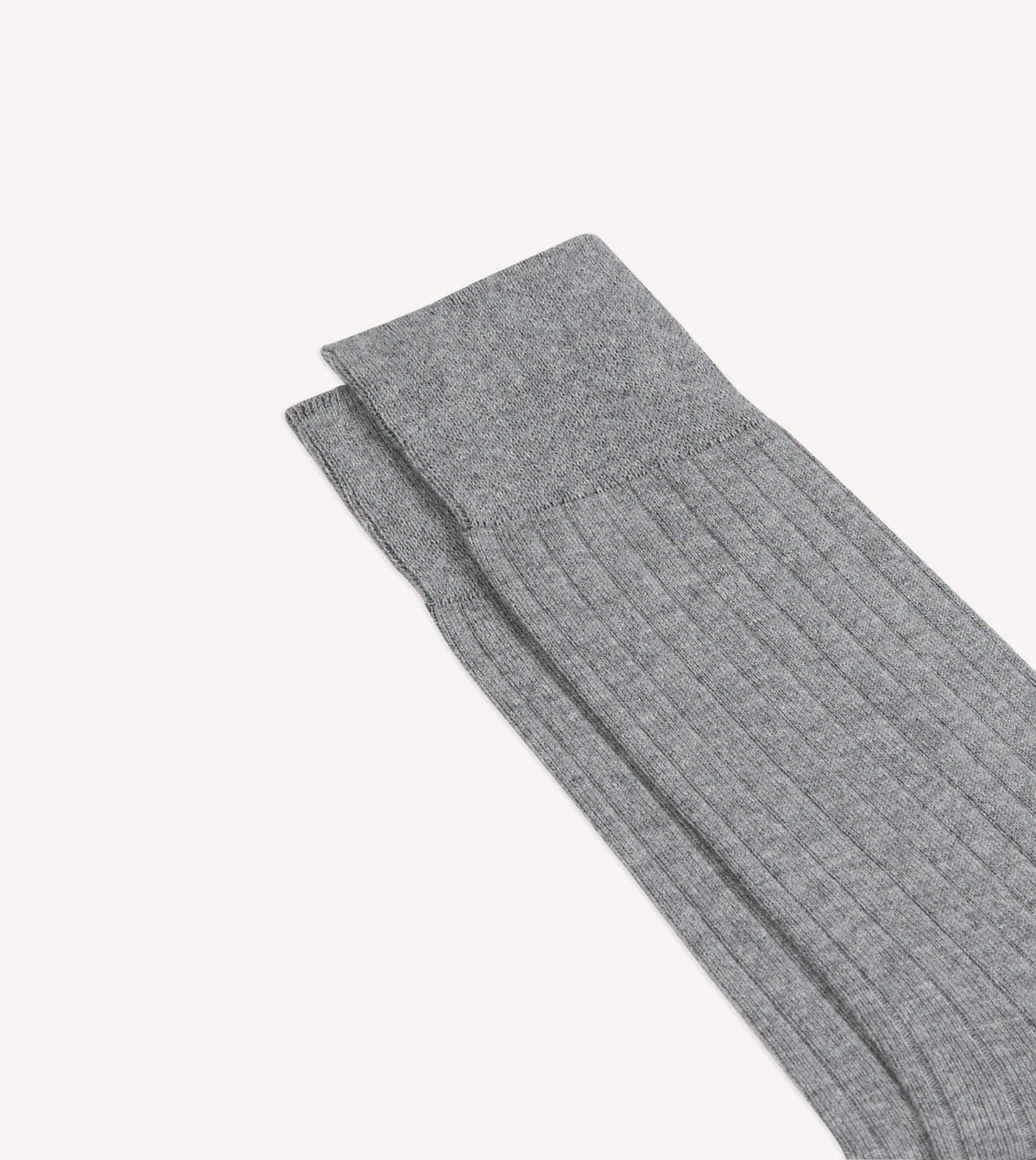 Grey Cotton Mid-Calf Socks