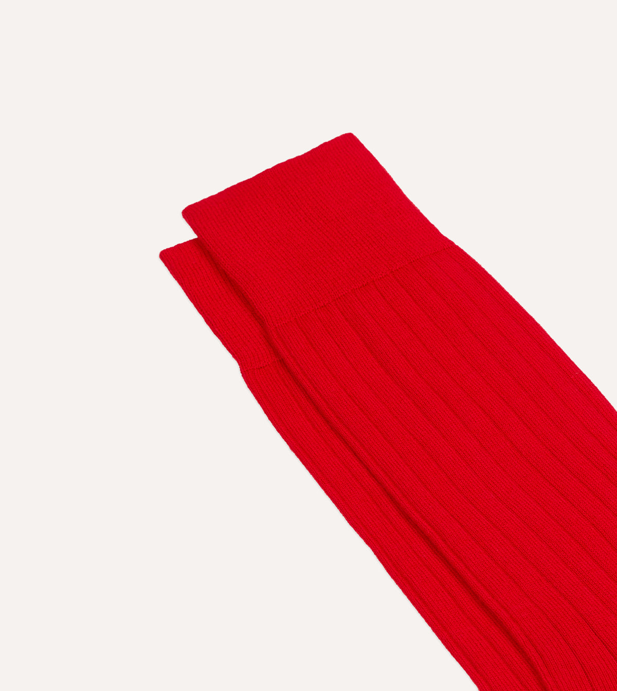 Red Cotton Mid-Calf Socks