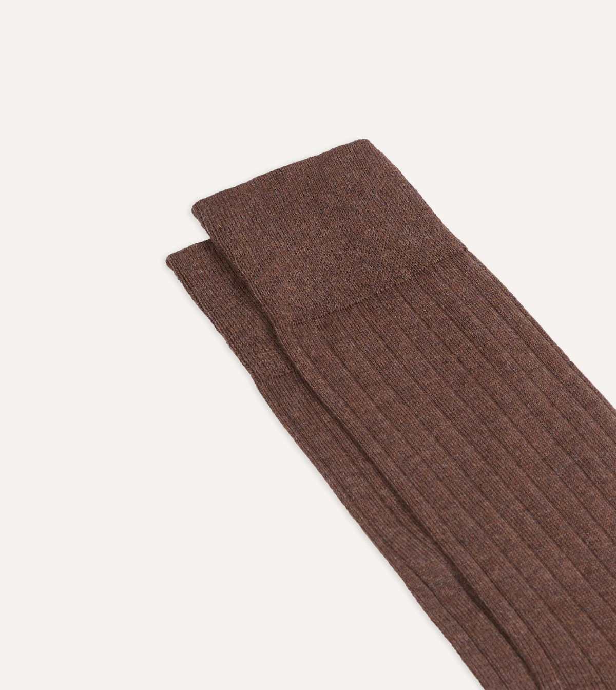 Brown Cotton Mid-Calf Socks