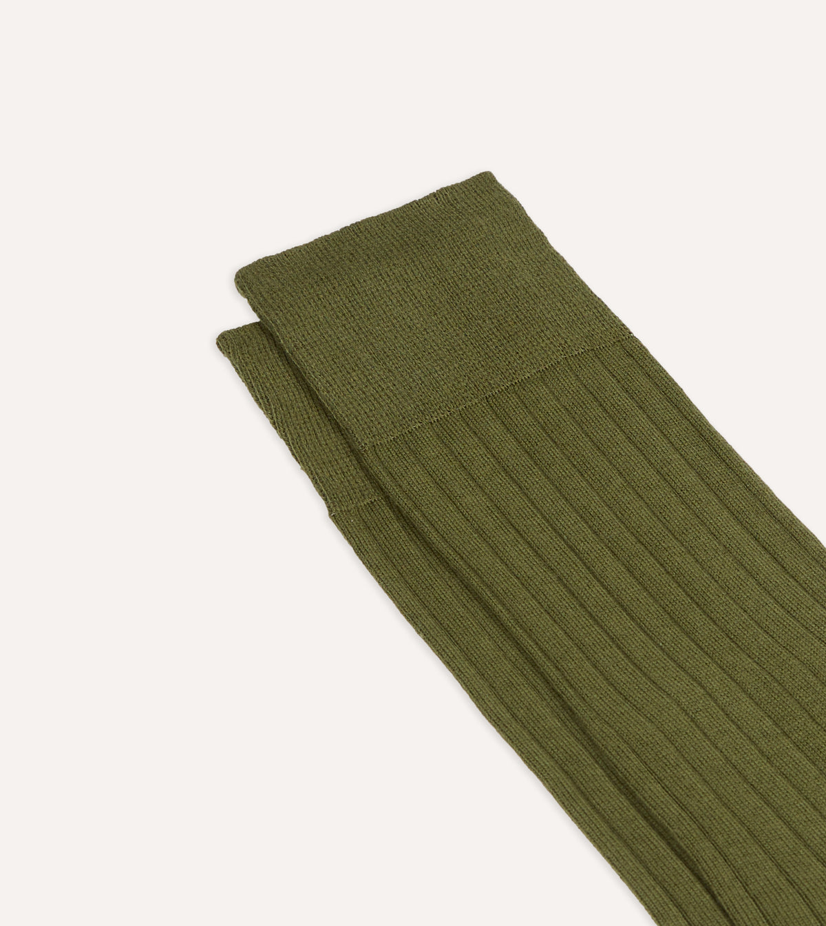 Olive Cotton Mid-Calf Socks