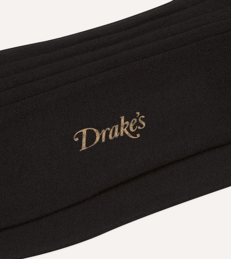 Black Cotton Mid-Calf Socks