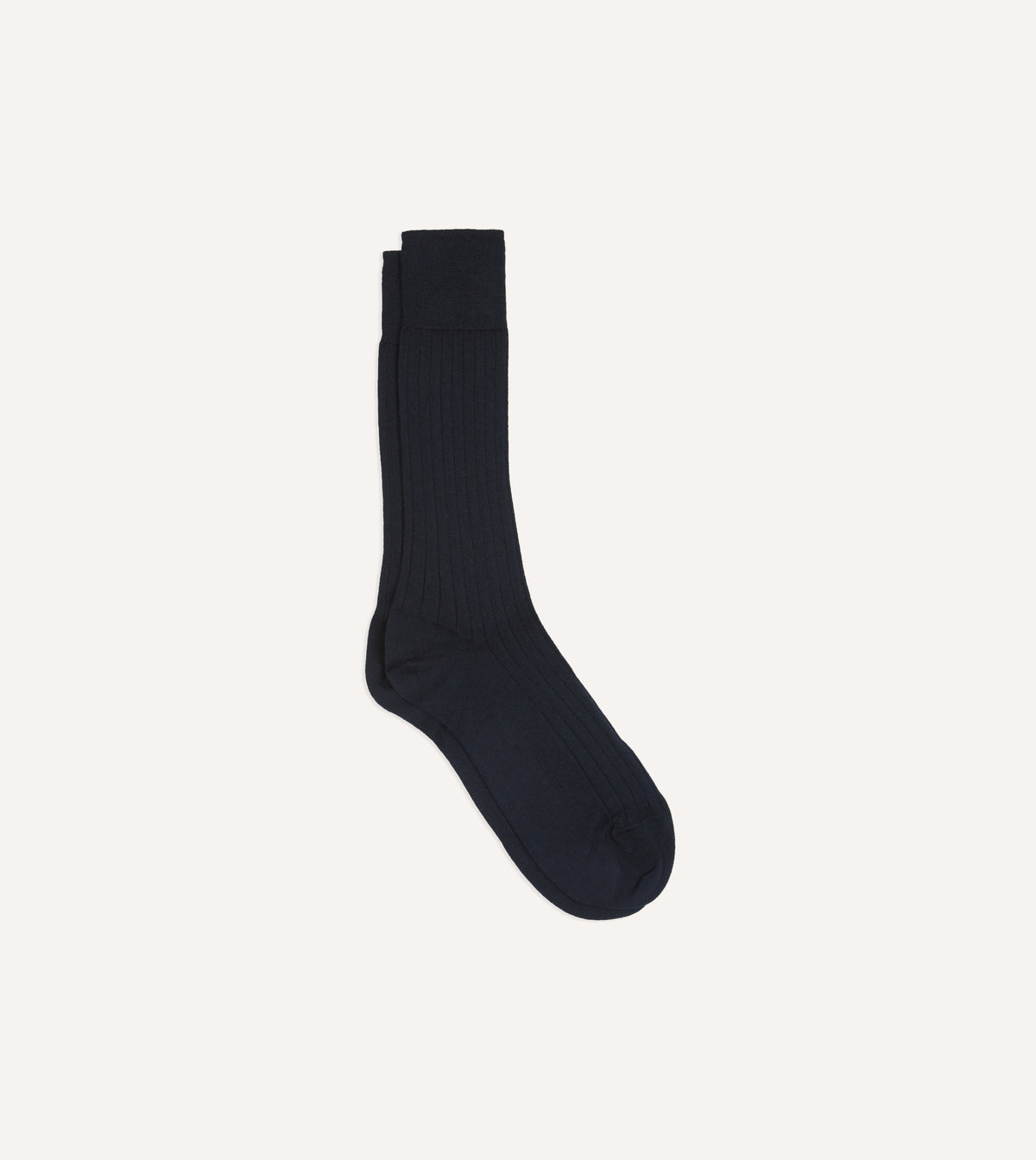 Navy Cotton Mid-Calf Socks