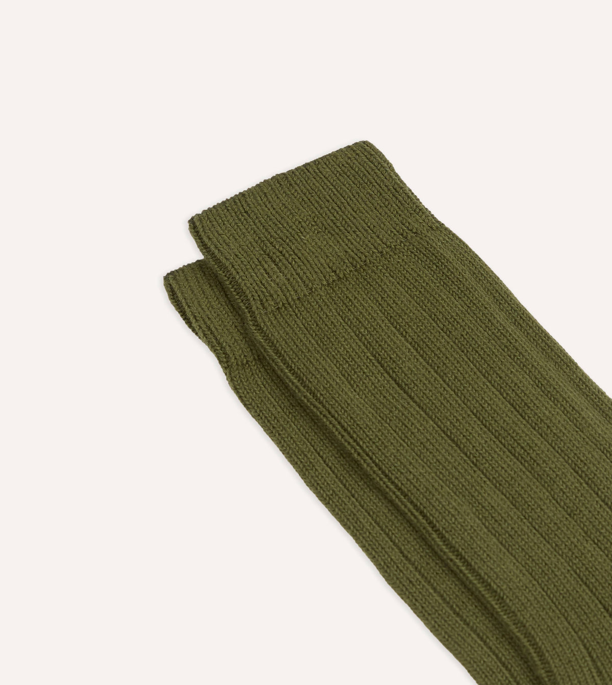Olive Cotton Casual Socks