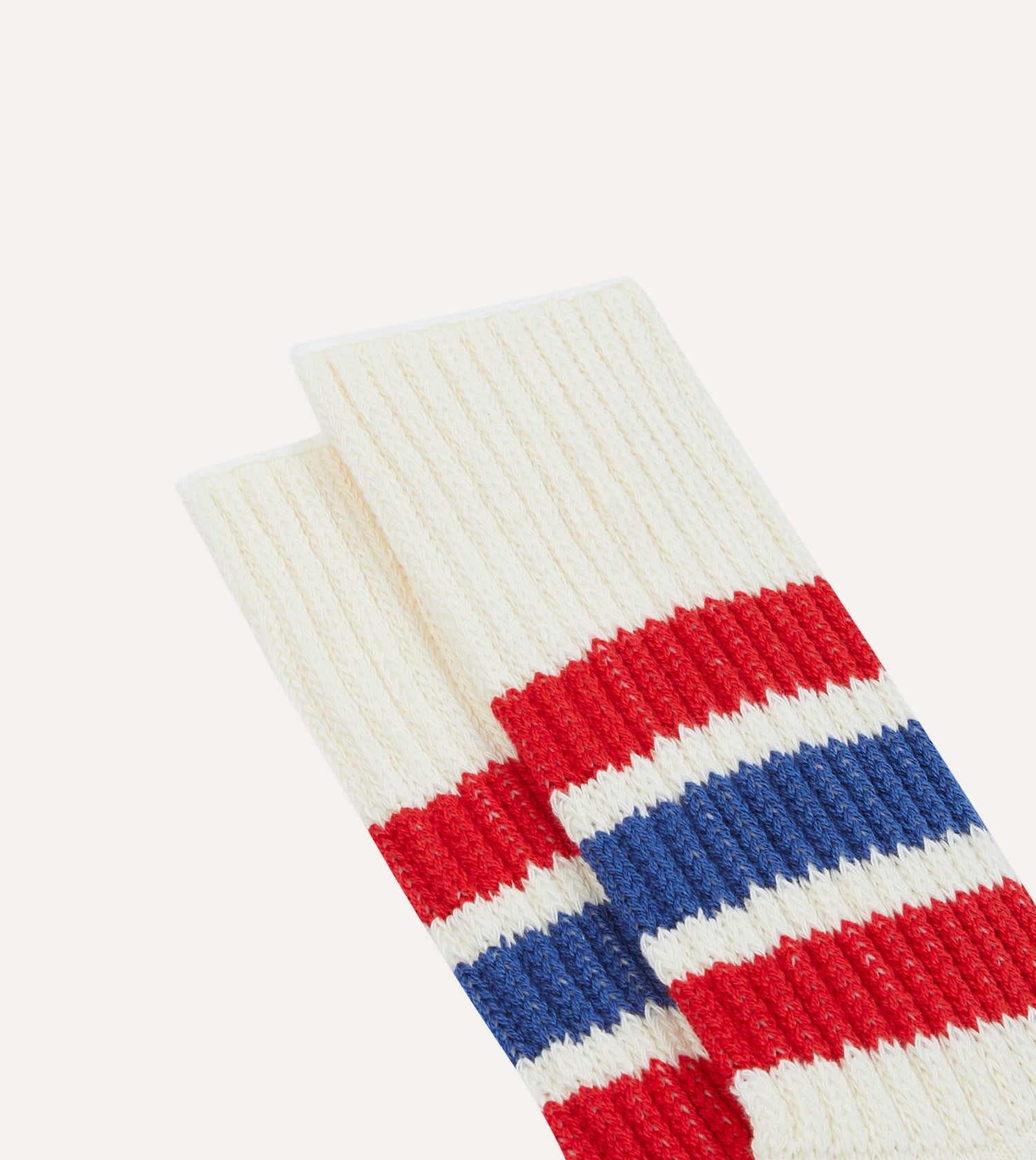 RoToTo Red and Blue Cotton Crew Socks