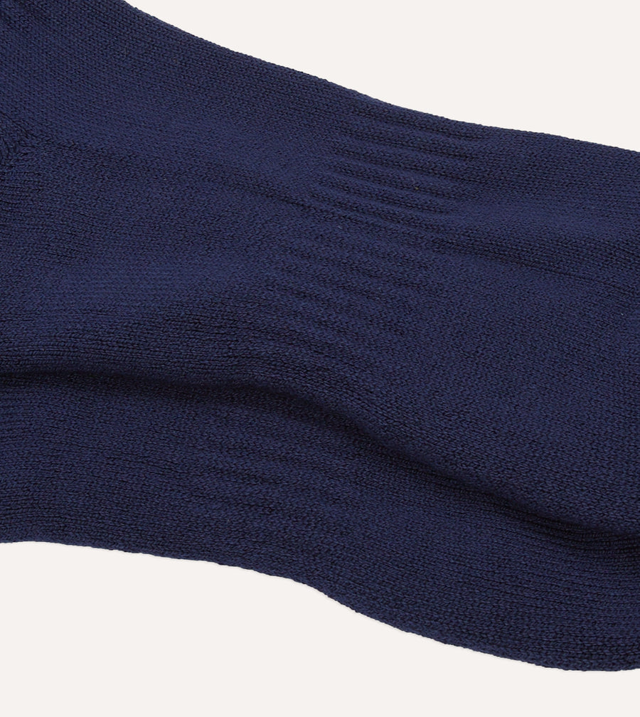 Navy Cotton Sports Socks