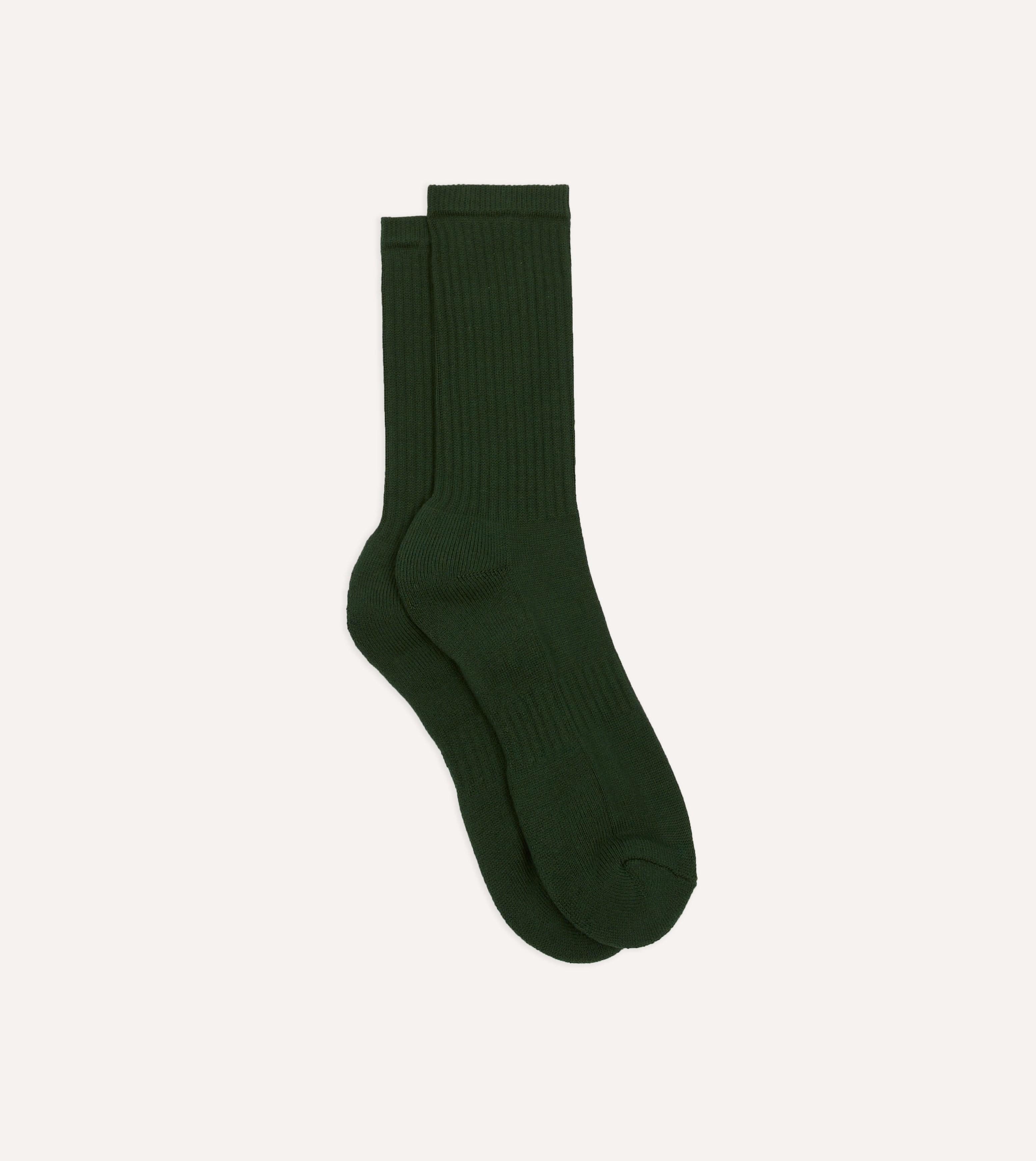 Forest Green Cotton Sports Socks