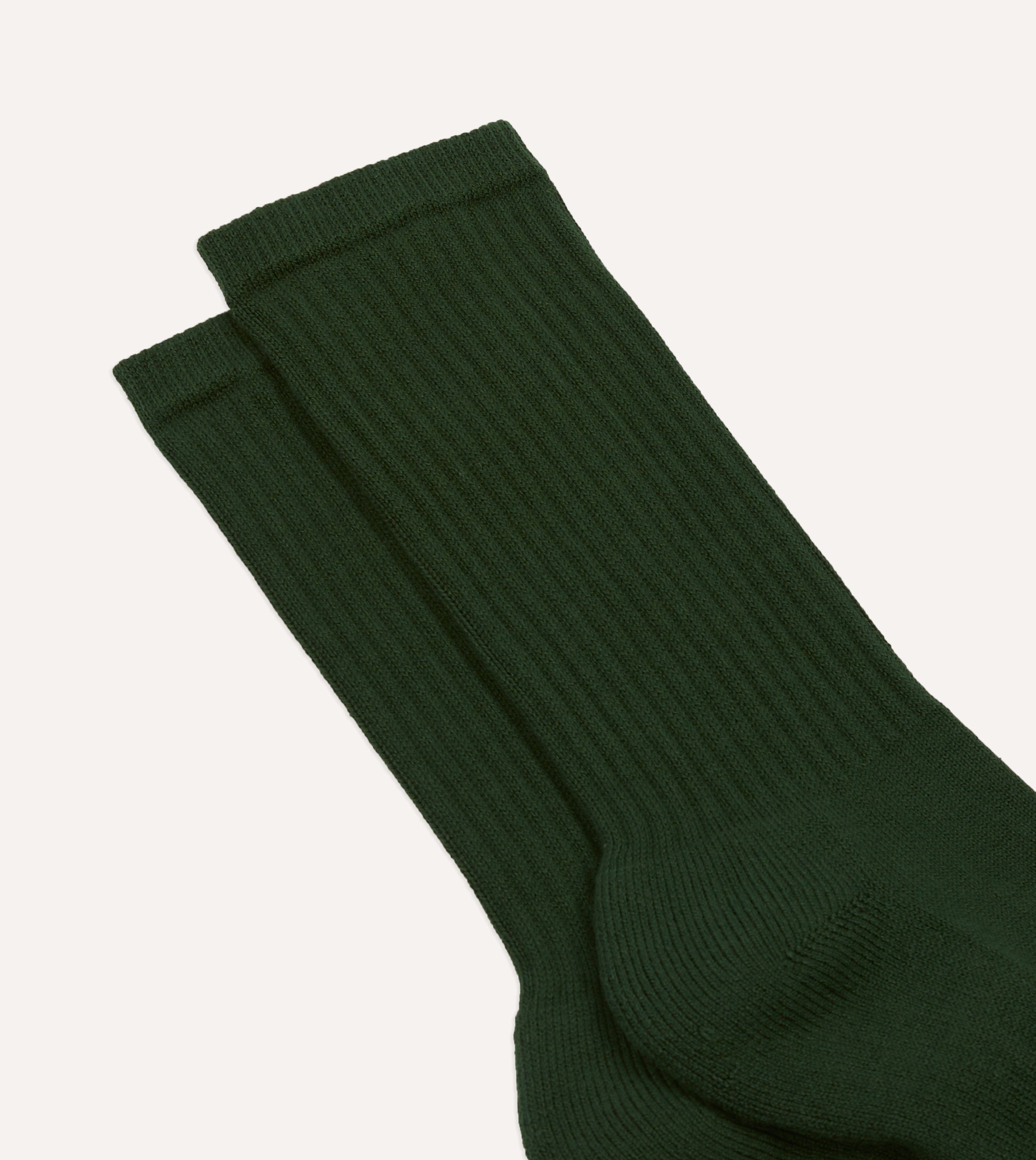 Forest Green Cotton Sports Socks